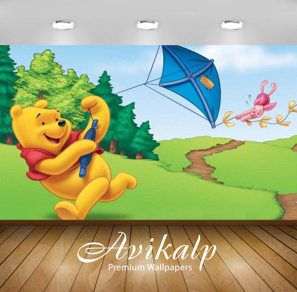 Avikalp Exclusive Awi2634 Flying Kites Pooh And Piglet Cartoon Full