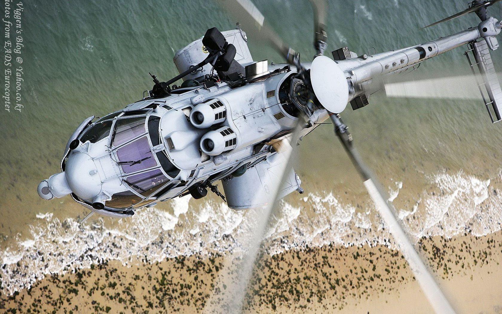 Wallpaper Eurocopter EC 725 Helicopter Blades Flight 1680x1050 HD