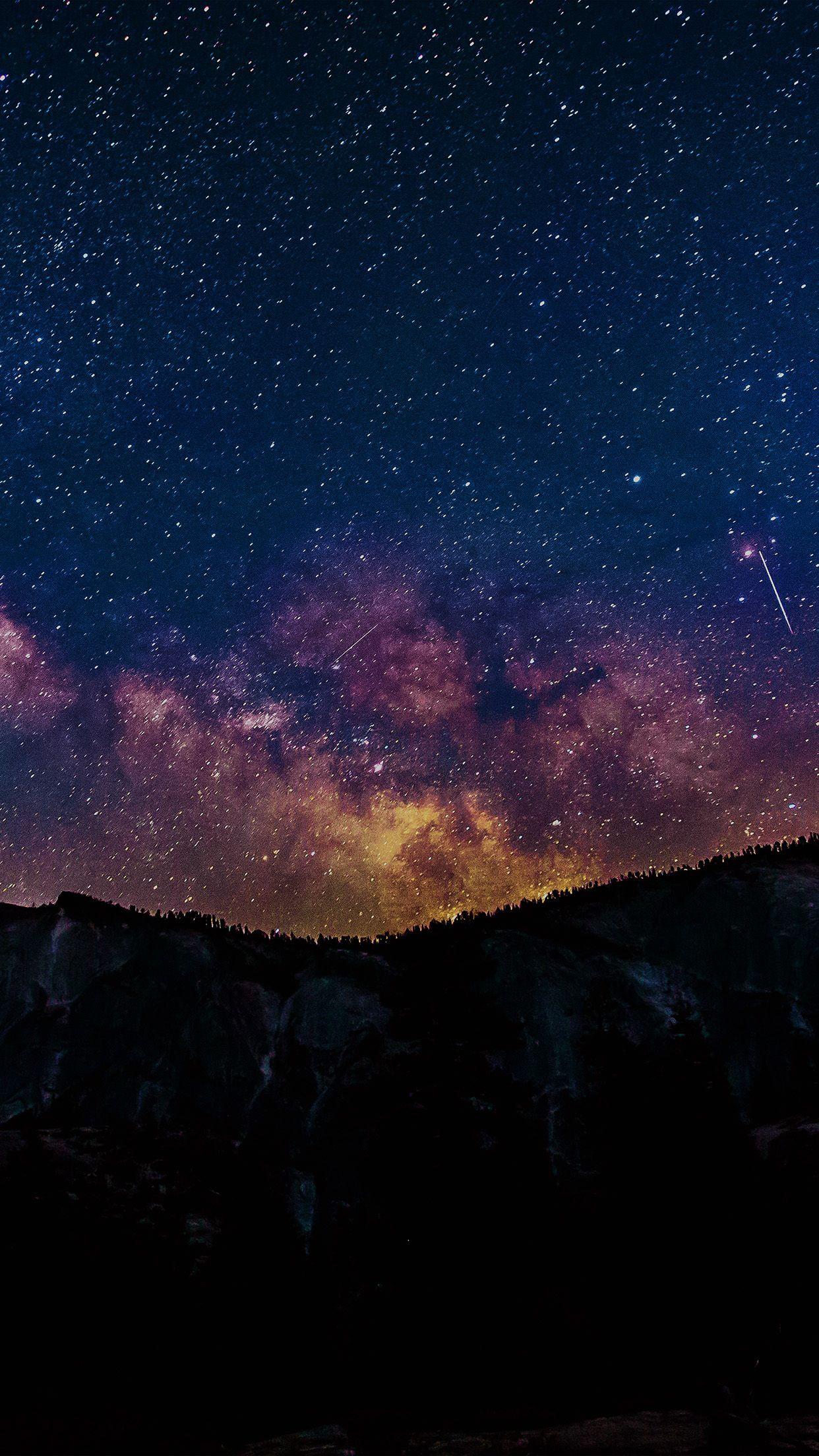 iPhone7 wallpaper. aurora star night sky