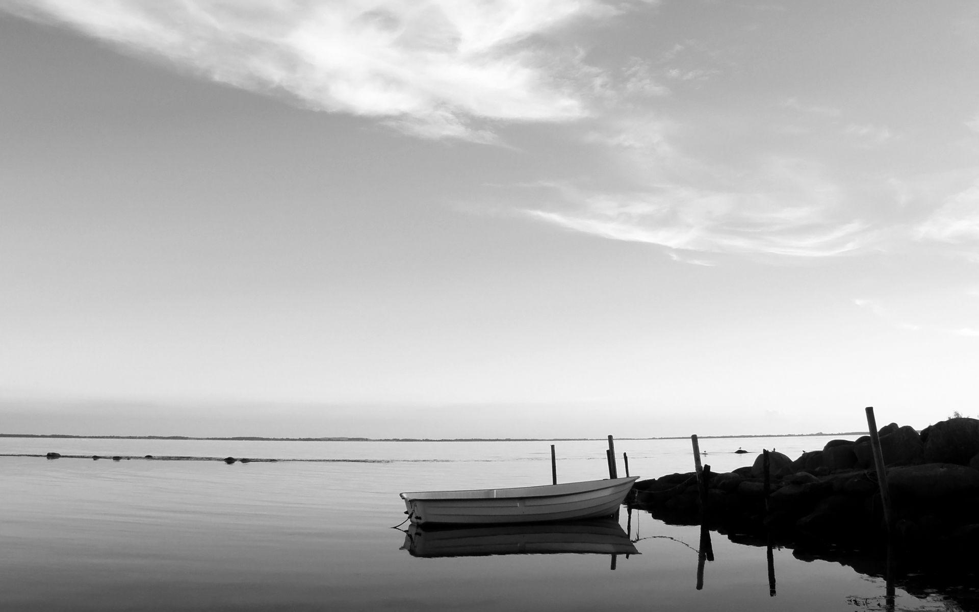 Download the Lonely Lake Boat Wallpaper, Lonely Lake Boat iPhone