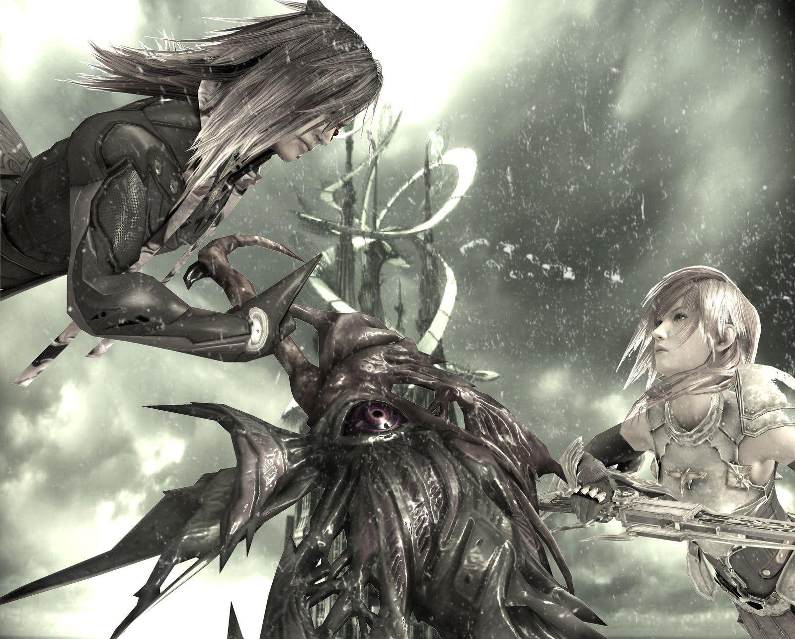 Final Fantasy Xiii 2 Caius Vs Lightning Wallpaper