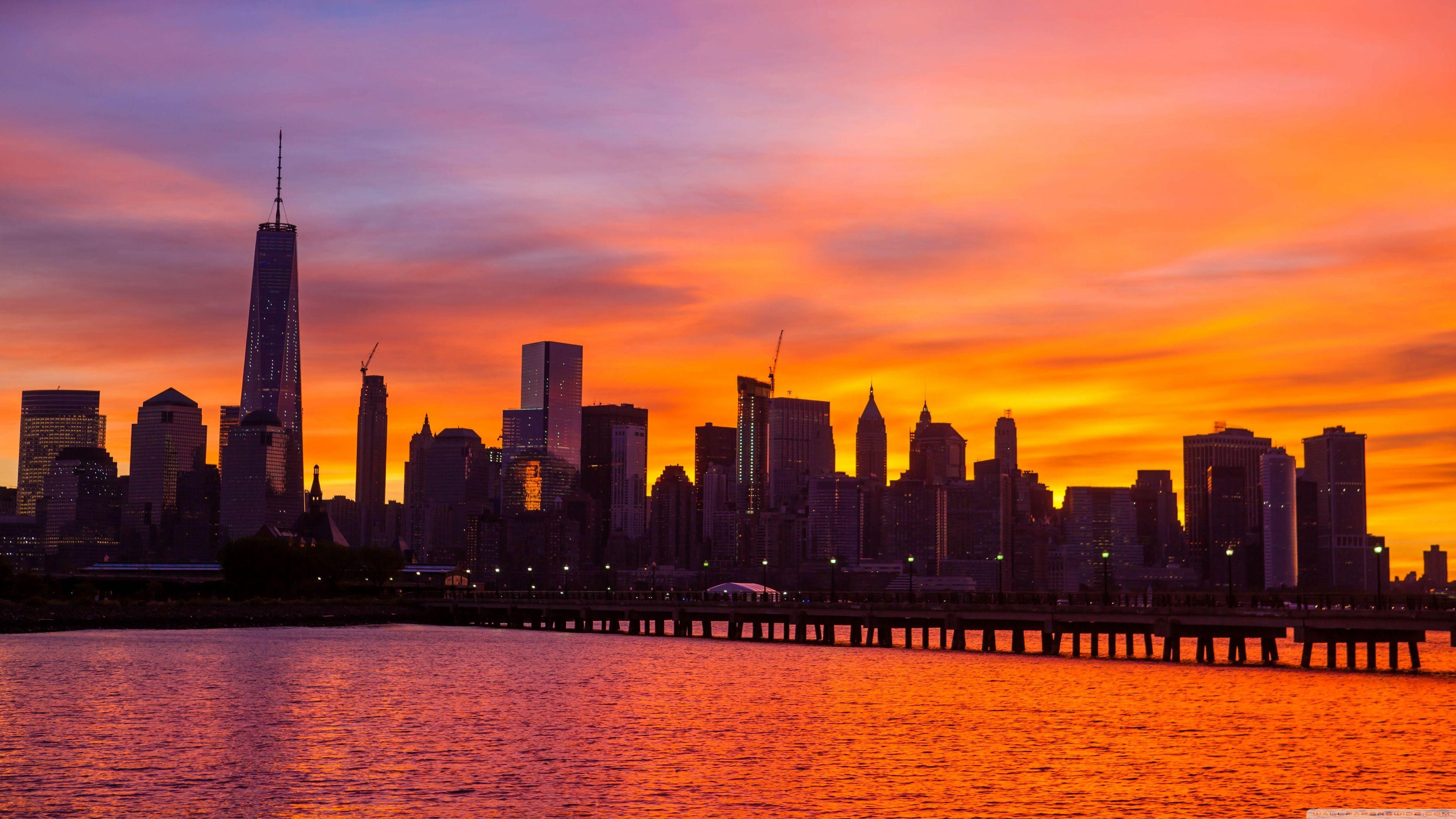 New York City Skyline Sunrise ❤ 4K HD Desktop Wallpaper for 4K