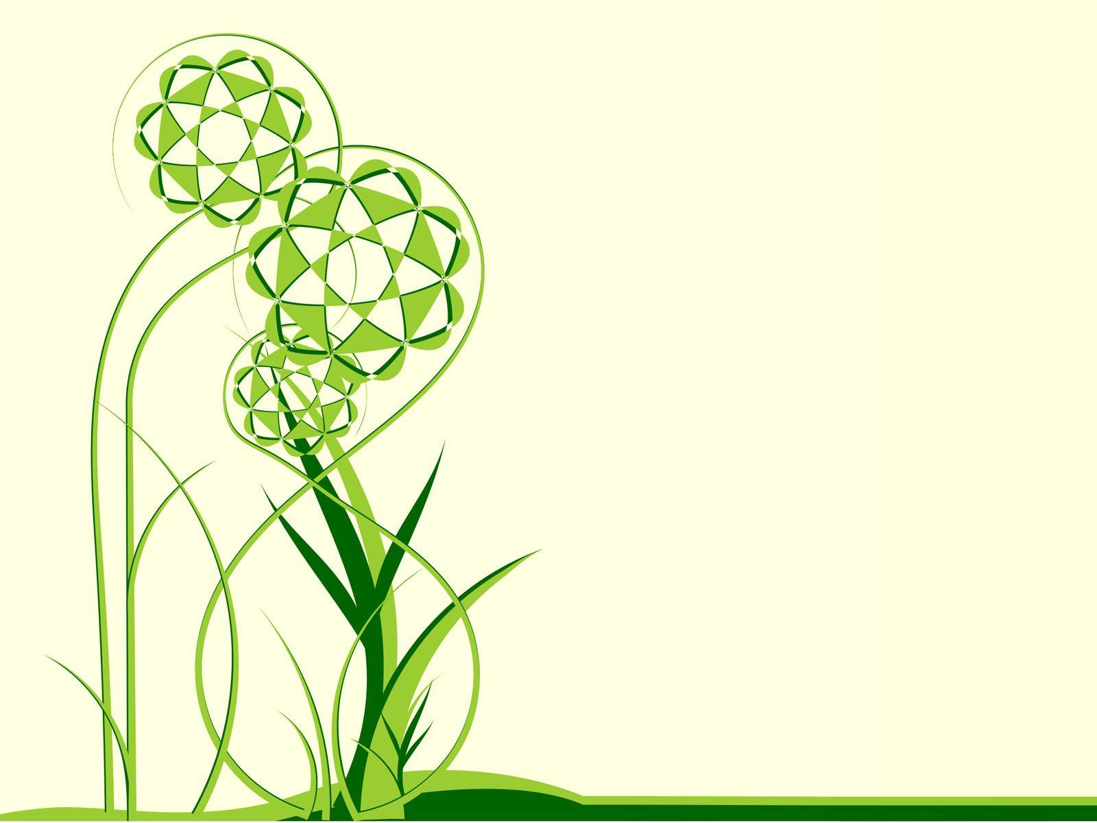 Green floral theme Powerpoint floral theme