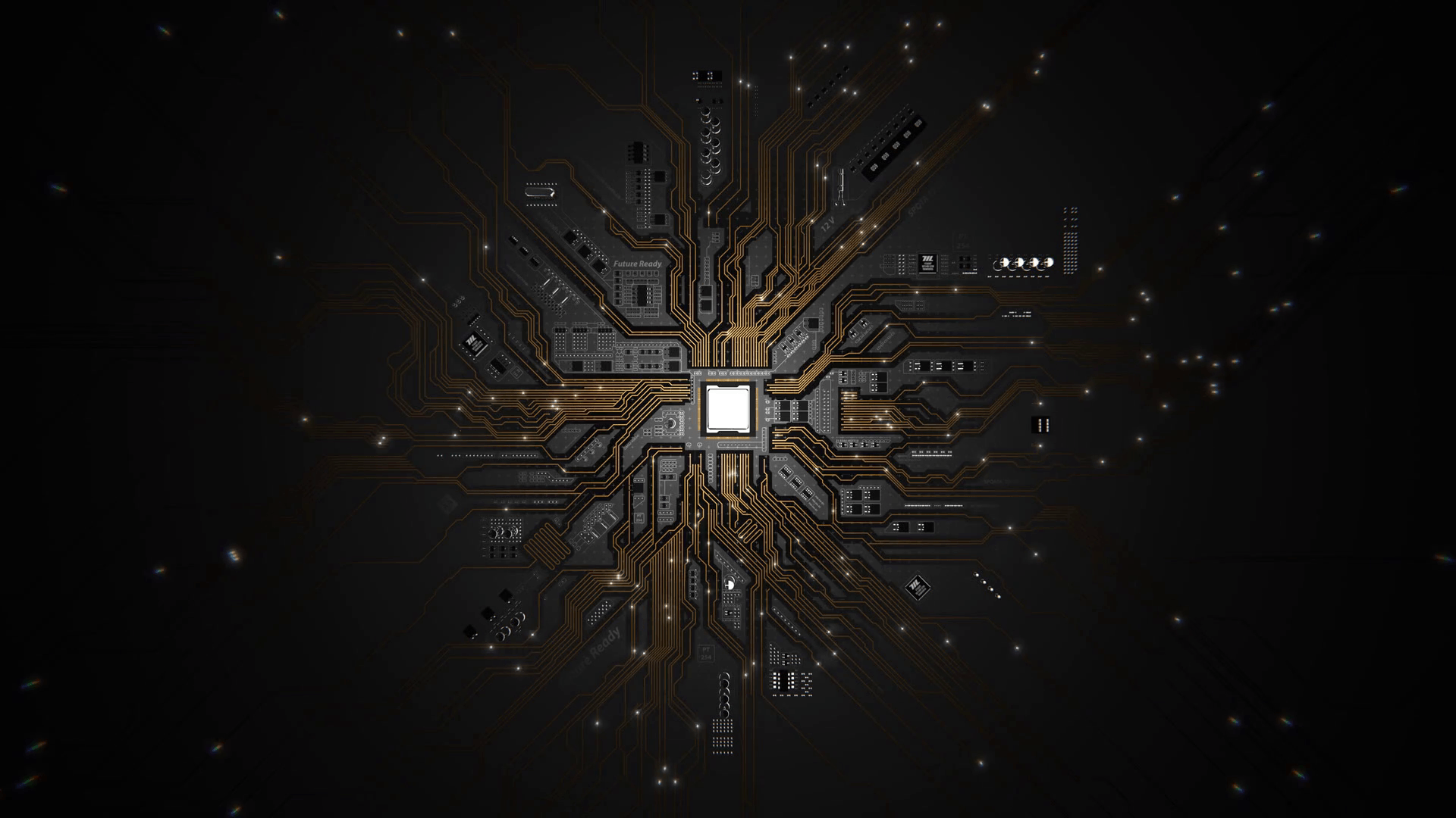 Futuristic motherboard circuit loopable animated background suited