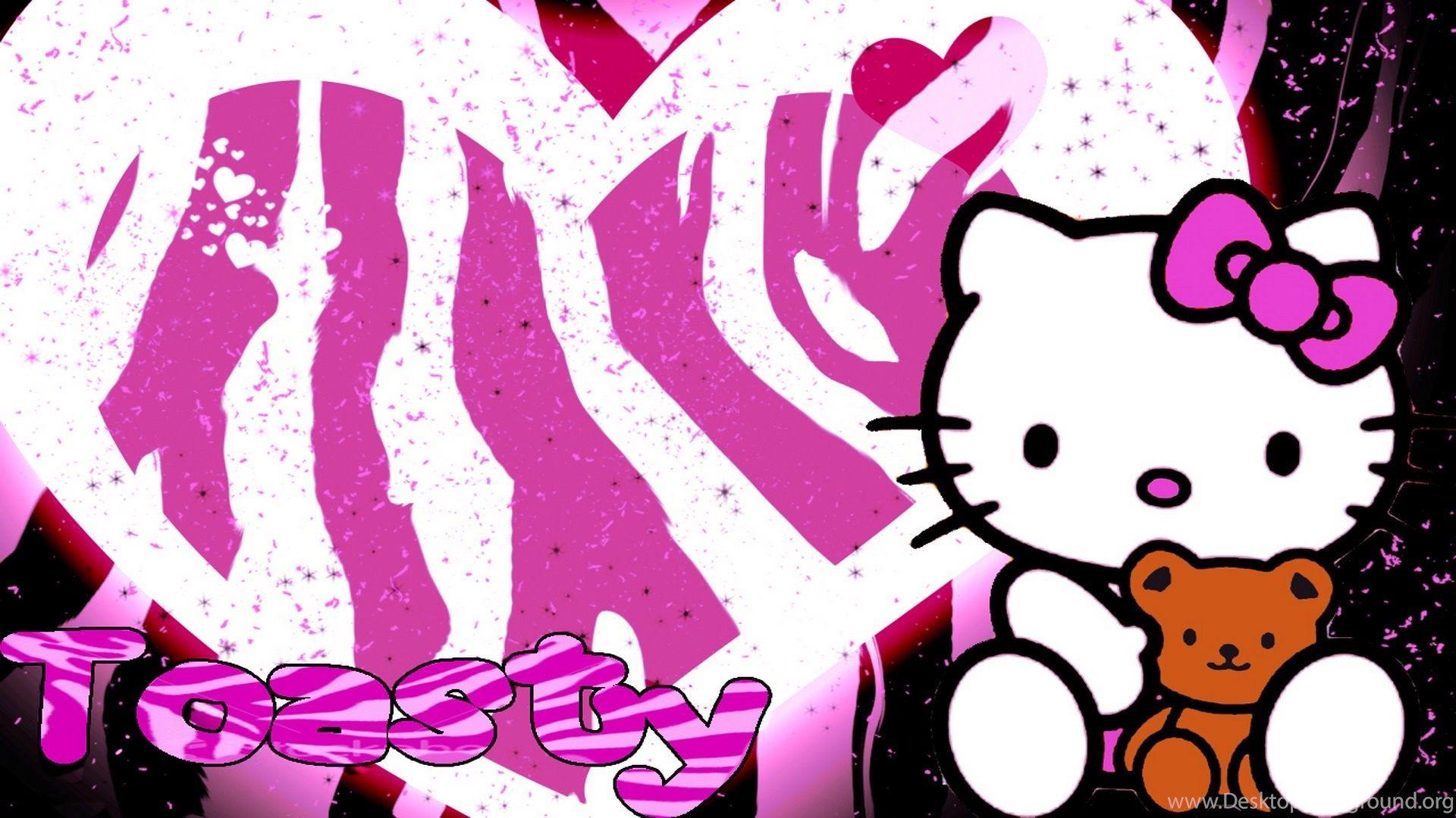 Hello Kitty Wallpaper Pink And Black Desktop Background