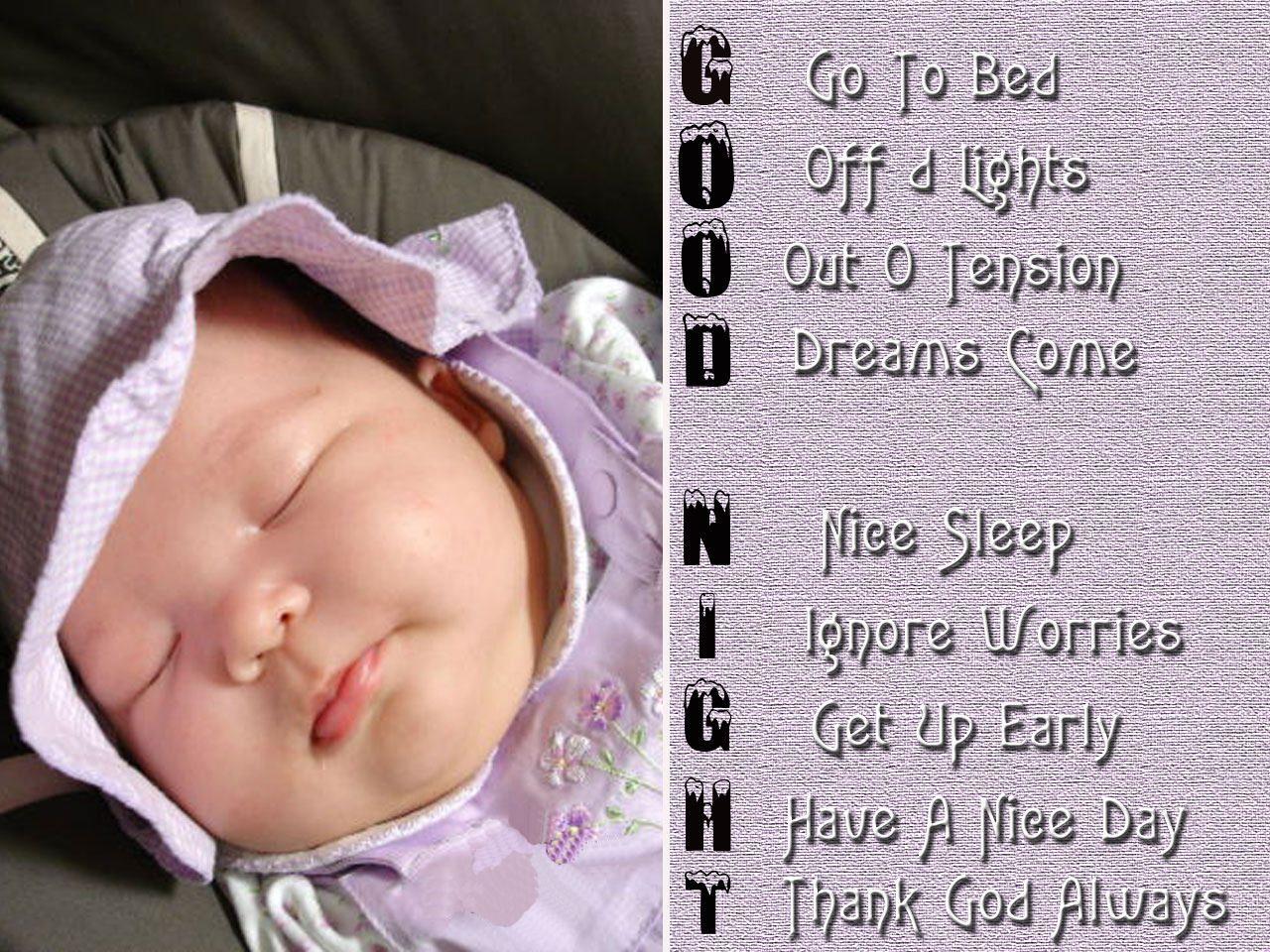 image Of Cute Babies With Love Quotes Good Night Wallpaper With