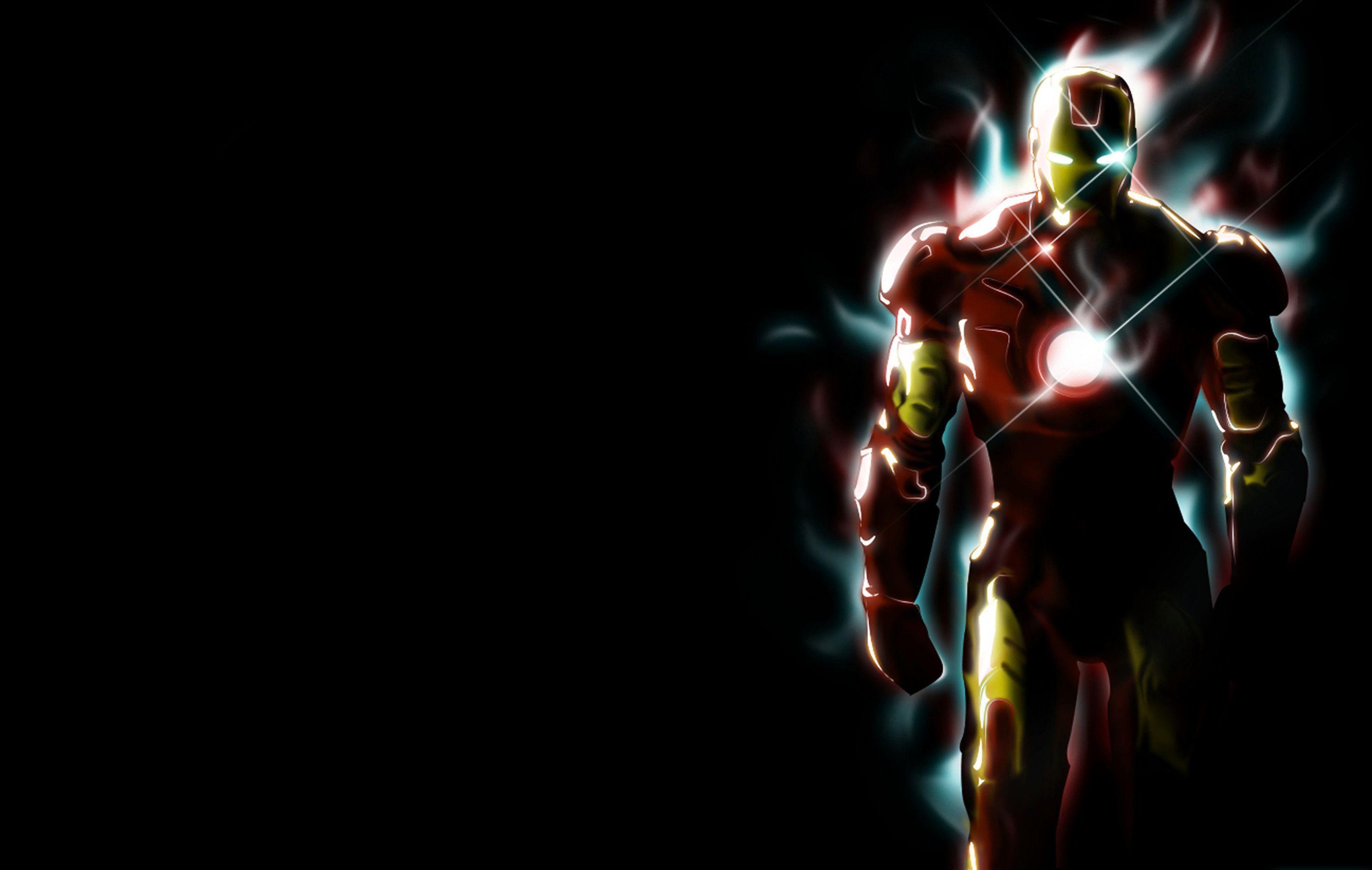 Wallpaper Iron Man Black Background