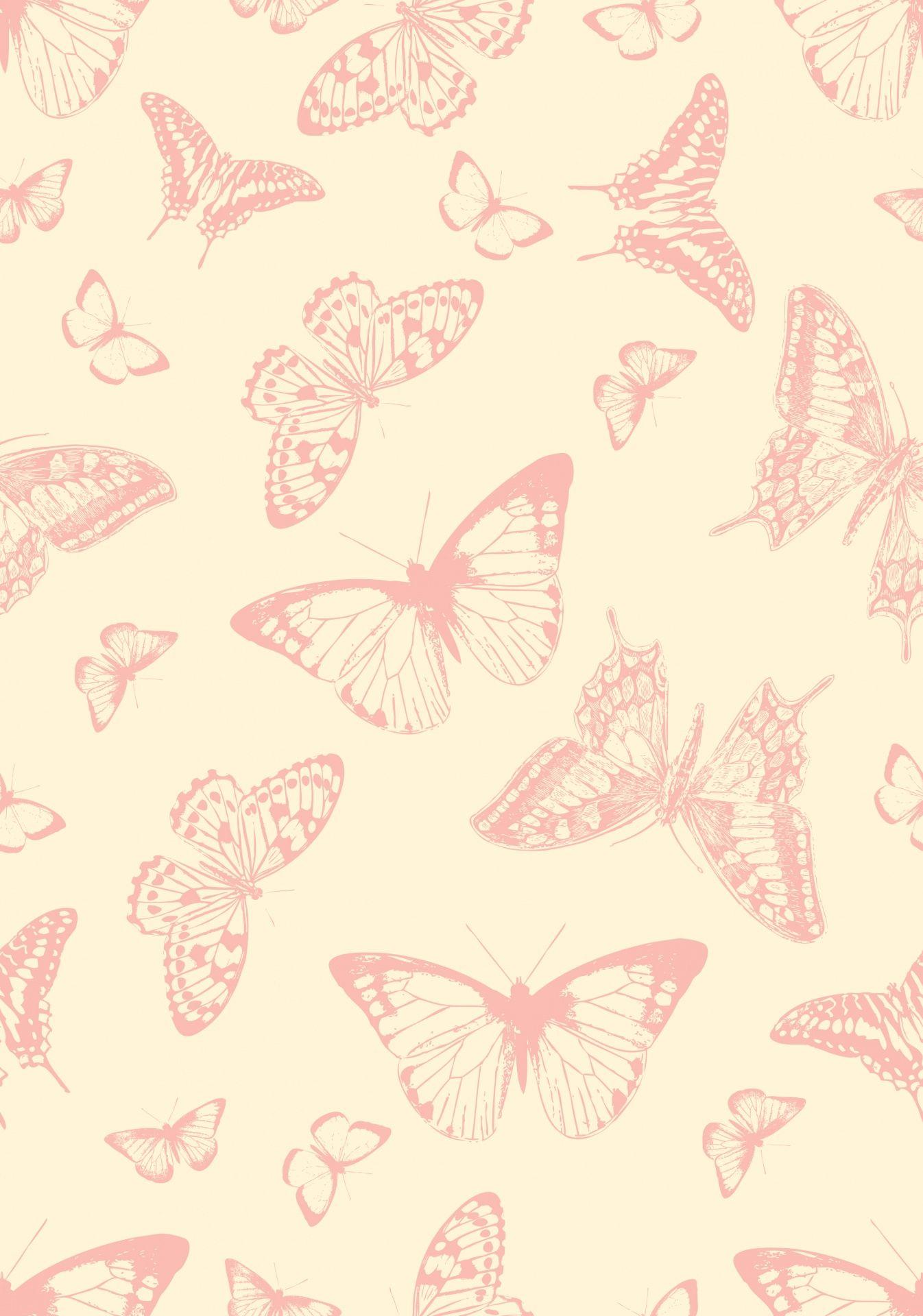 Butterfly Wallpaper Pattern Vintage Free Domain