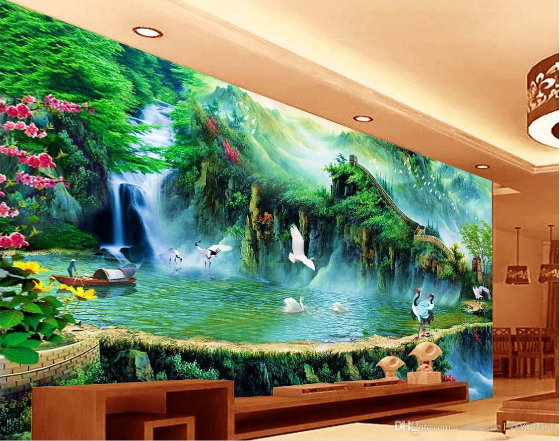 Chinese Wind Fairyland Great Wall Tv Wall Mural 3D Wallpaper 3D Wall