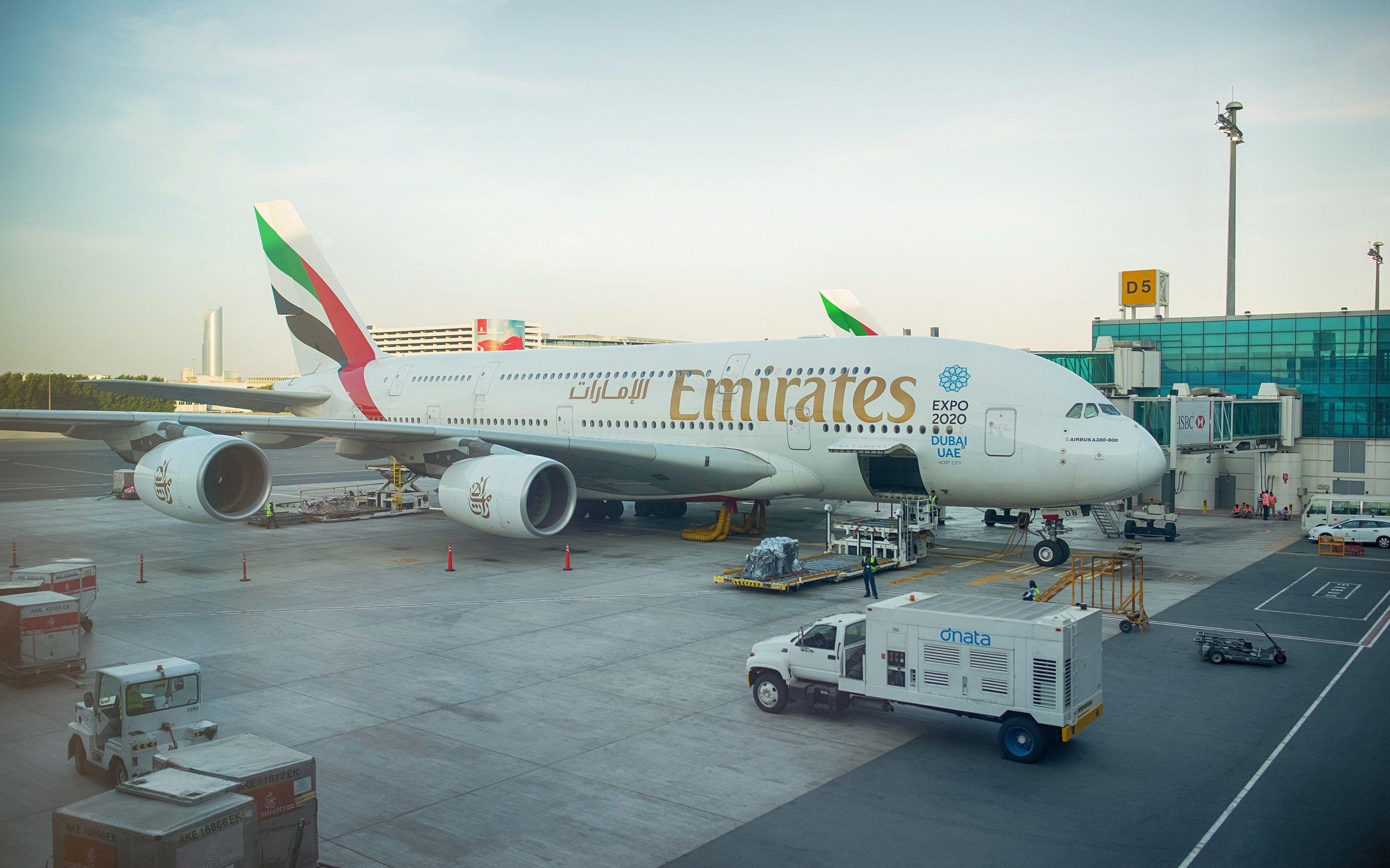 Wallpaper Aircraft, Airliner, Airbus, Airbus A380 800, Emirates, UAE