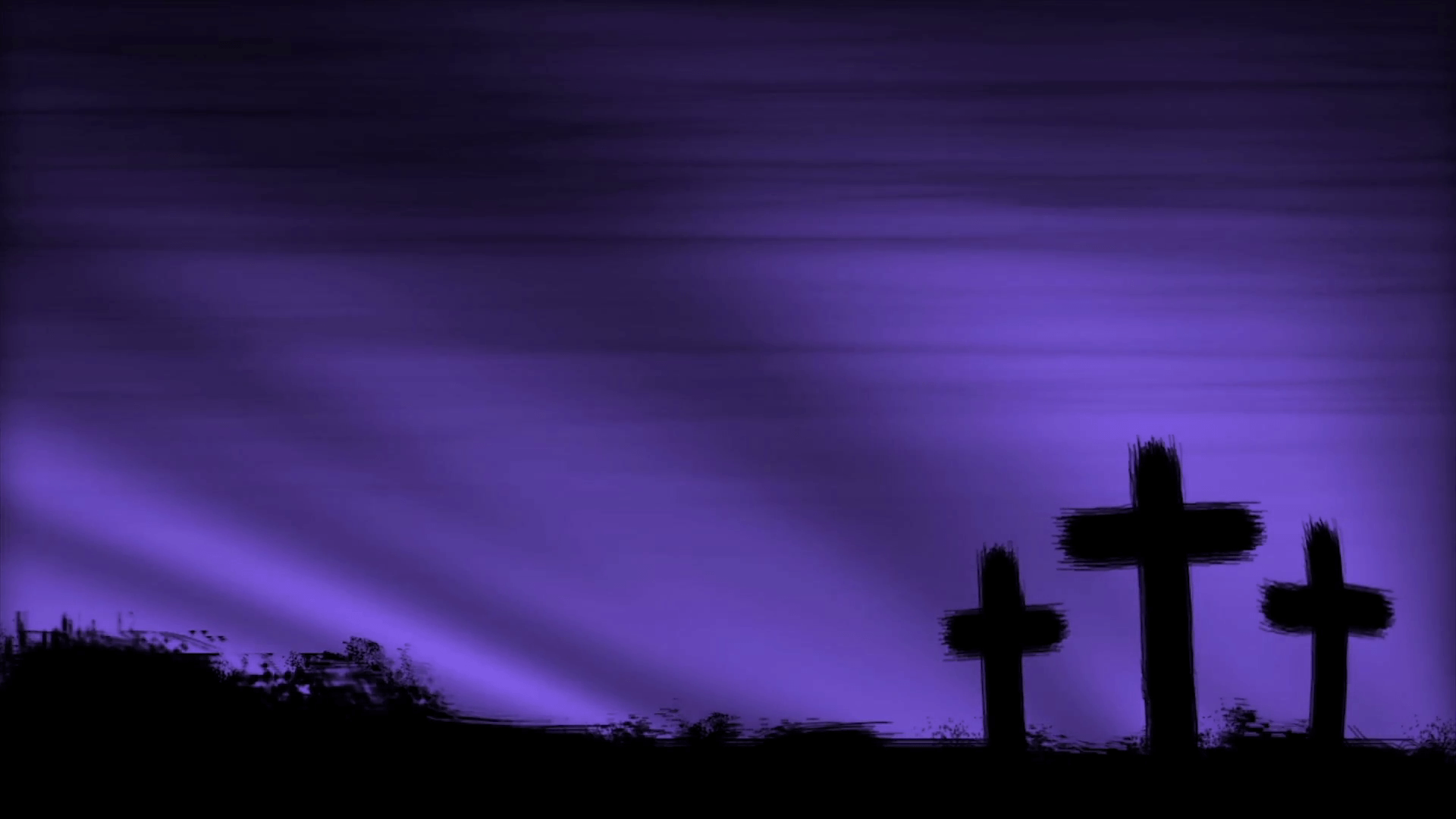 light purple background with three crosses. Triple Monitor Wallpaper