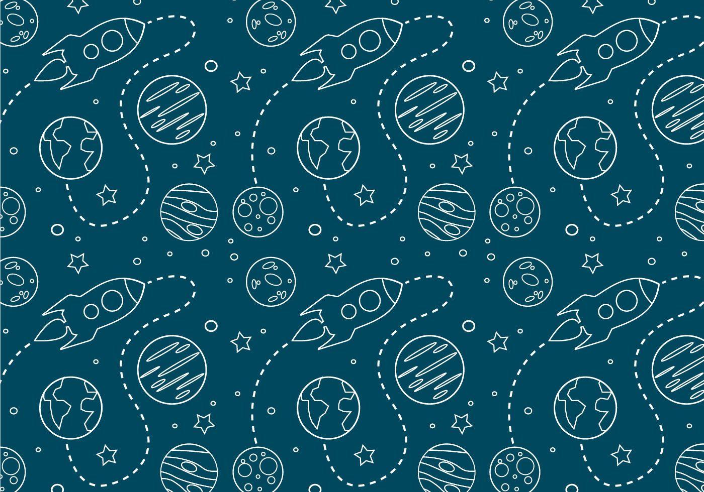 Space Seamless Pattern Background Free Vector Art, Stock