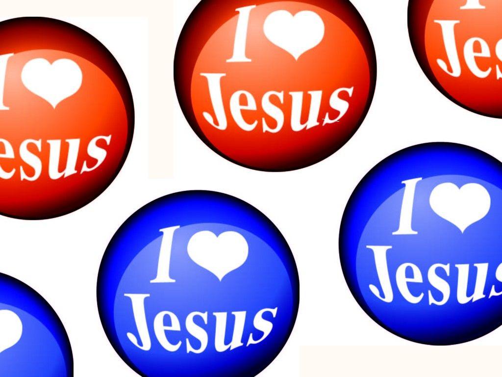I Love Jesus Colored Icon Wallpaper