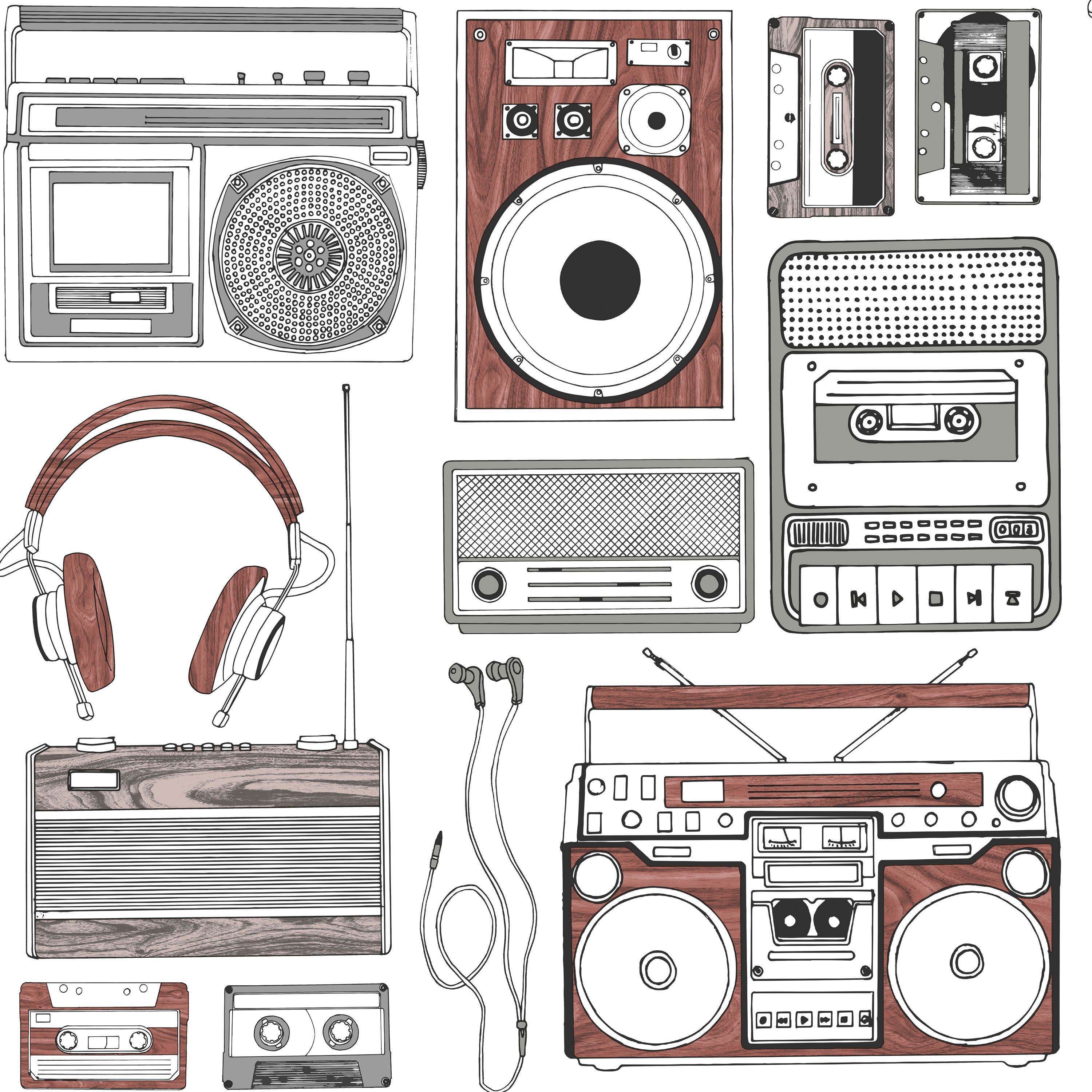 Retro Music Brown & White Wallpaper. Departments. DIY at B&Q