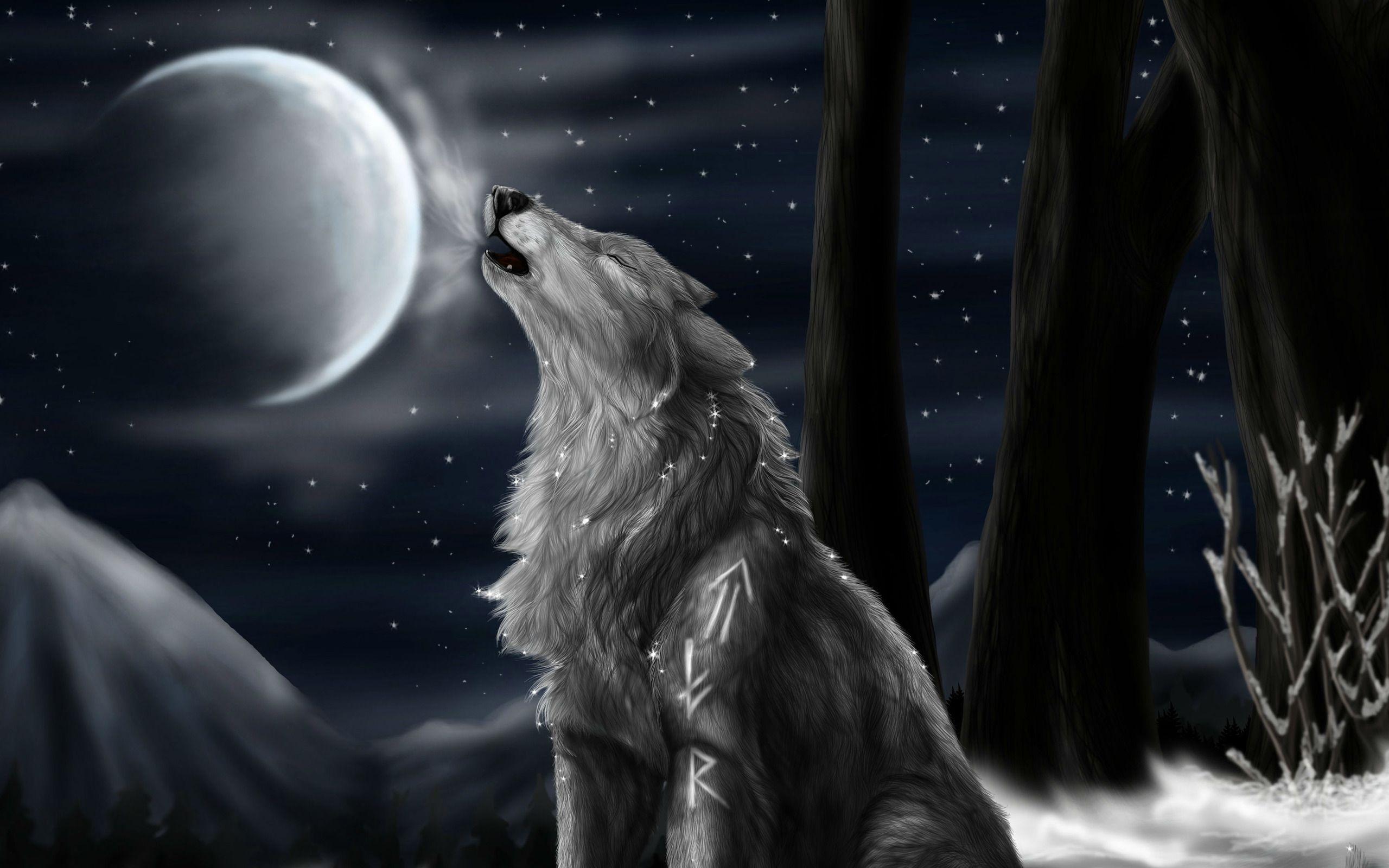 Howling wolf Wallpaper