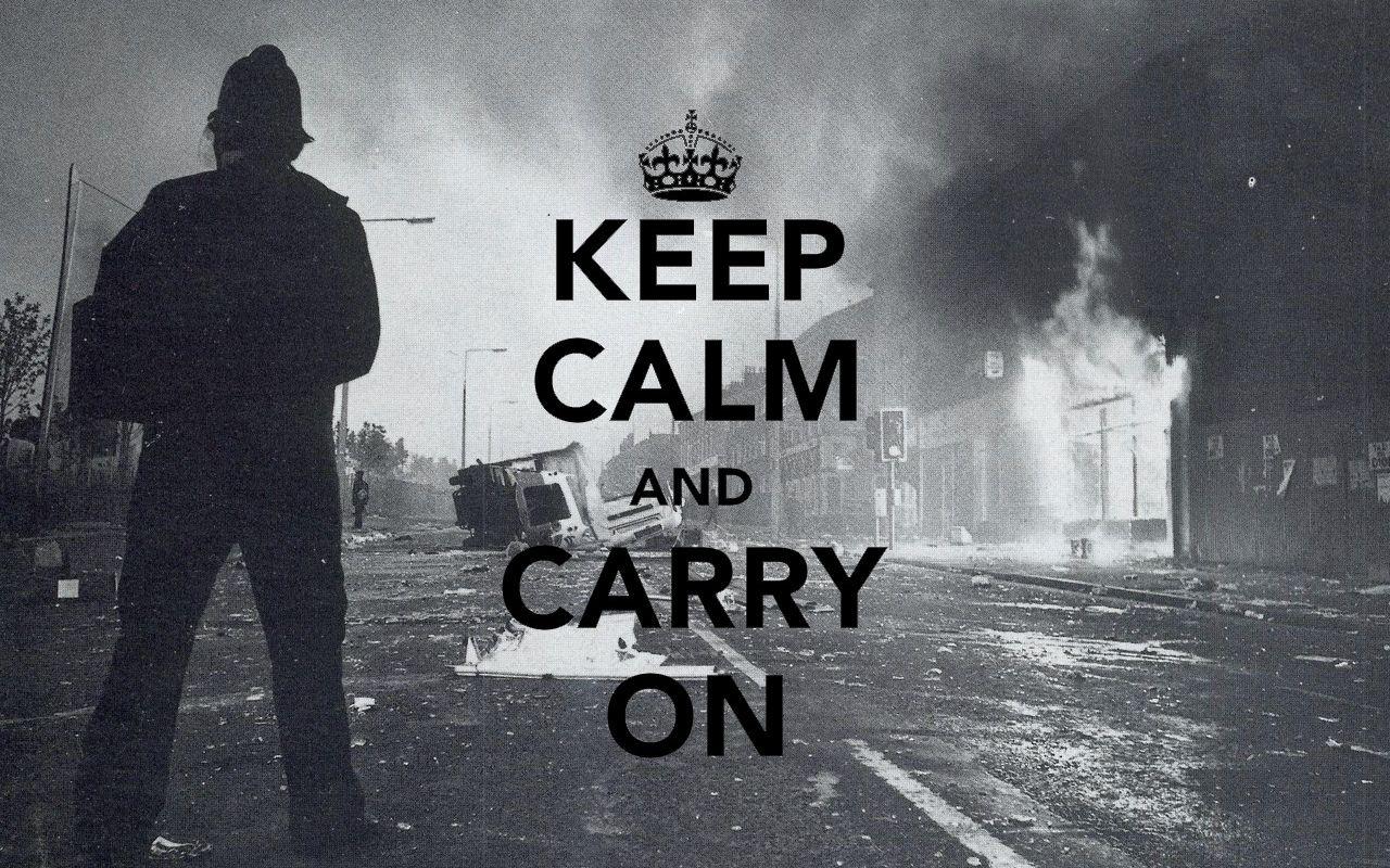Wallpaper a day: keep calm and carry on riot wallpaper