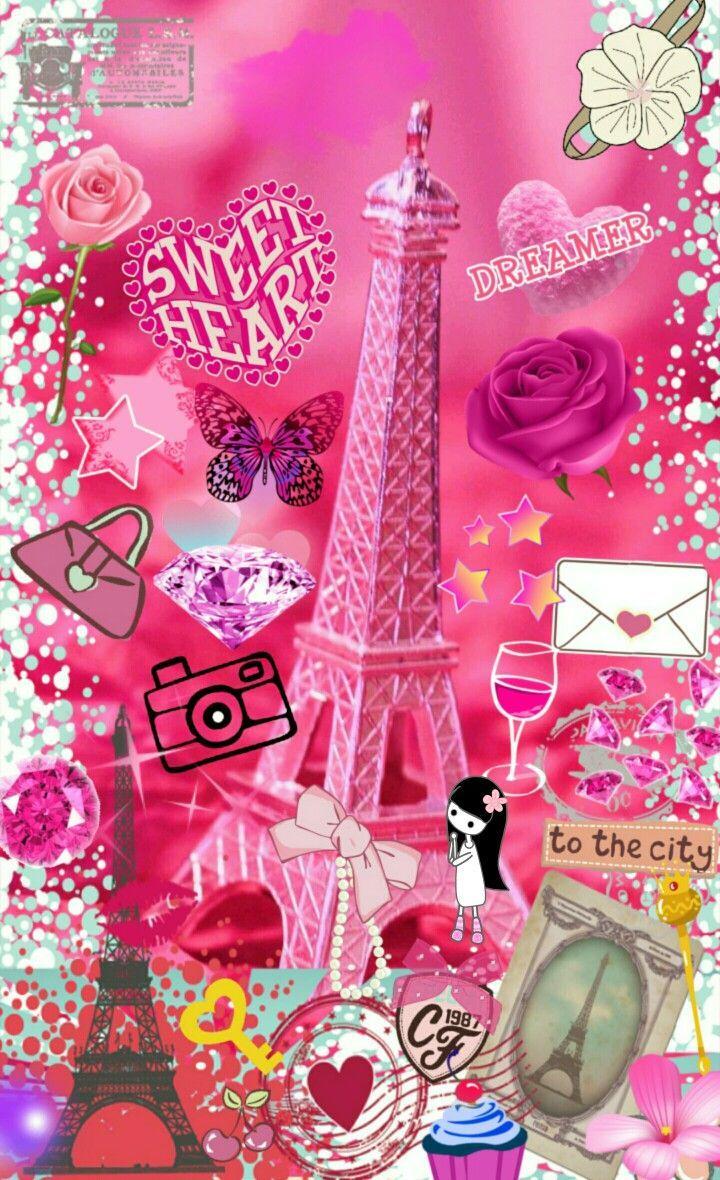 Download wallpaper 800x1200 france pink heart eiffel tower paris iphone  4s4 for parallax hd background