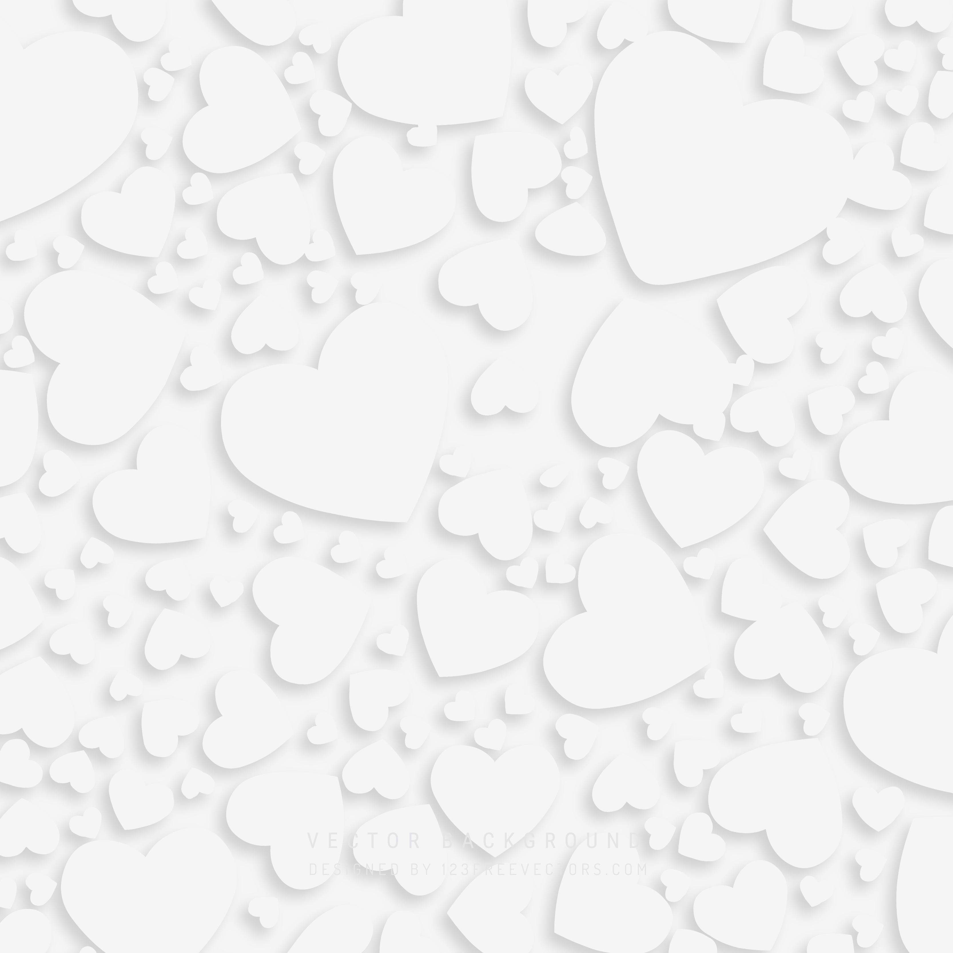Abstract Romantic White Hearts BackgroundFreevectors