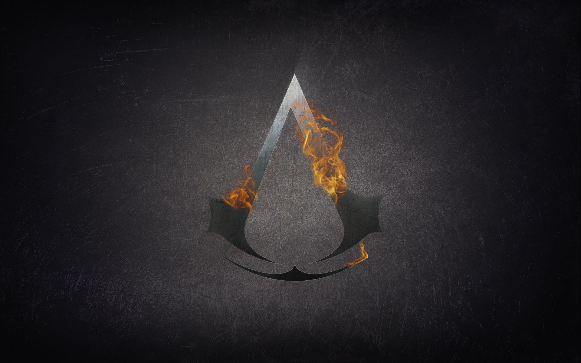 assassin, Assassins Creed, fire, symbol, logos wallpaper