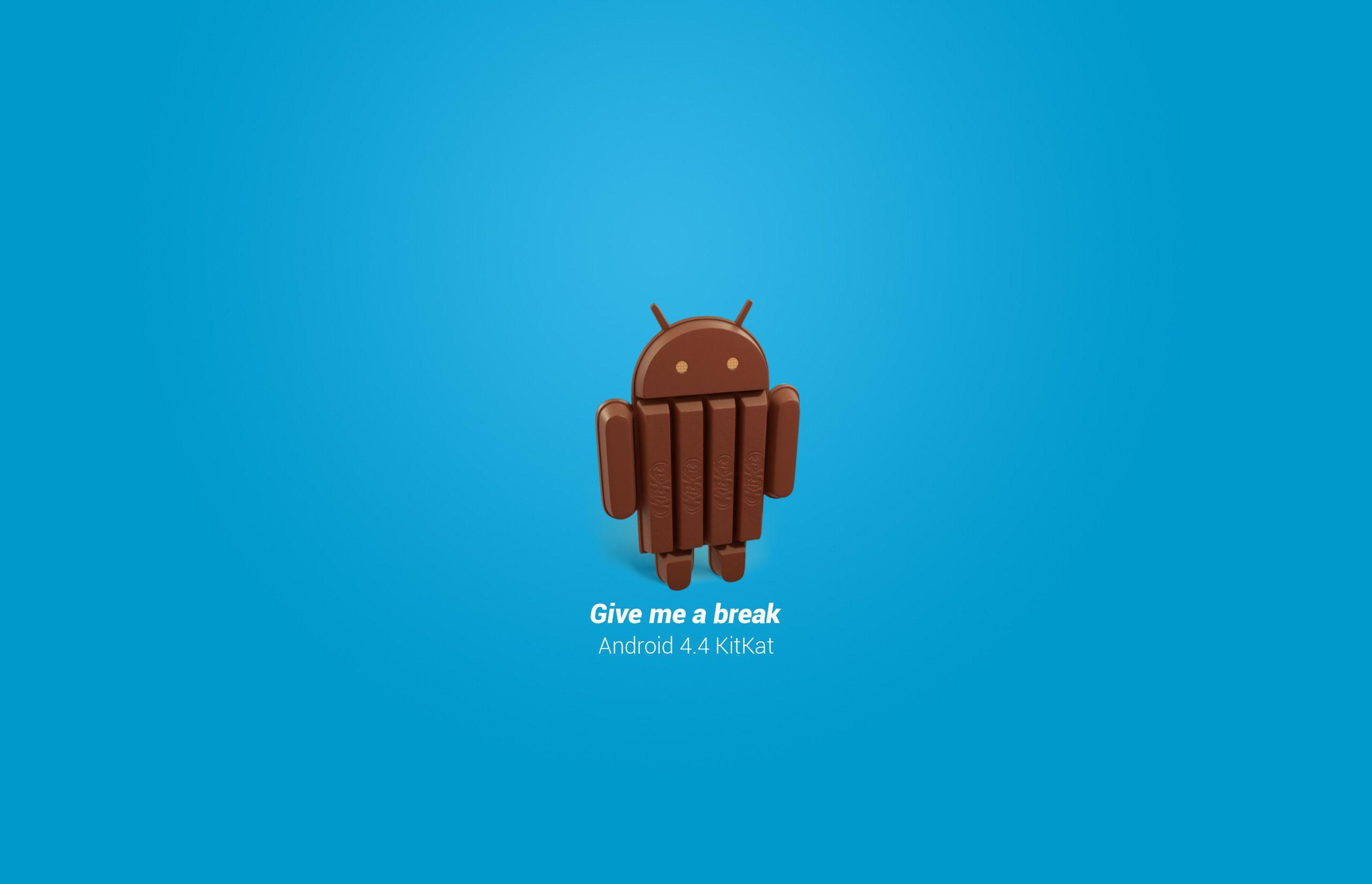 Android Kitkat Wallpaper Blue Background
