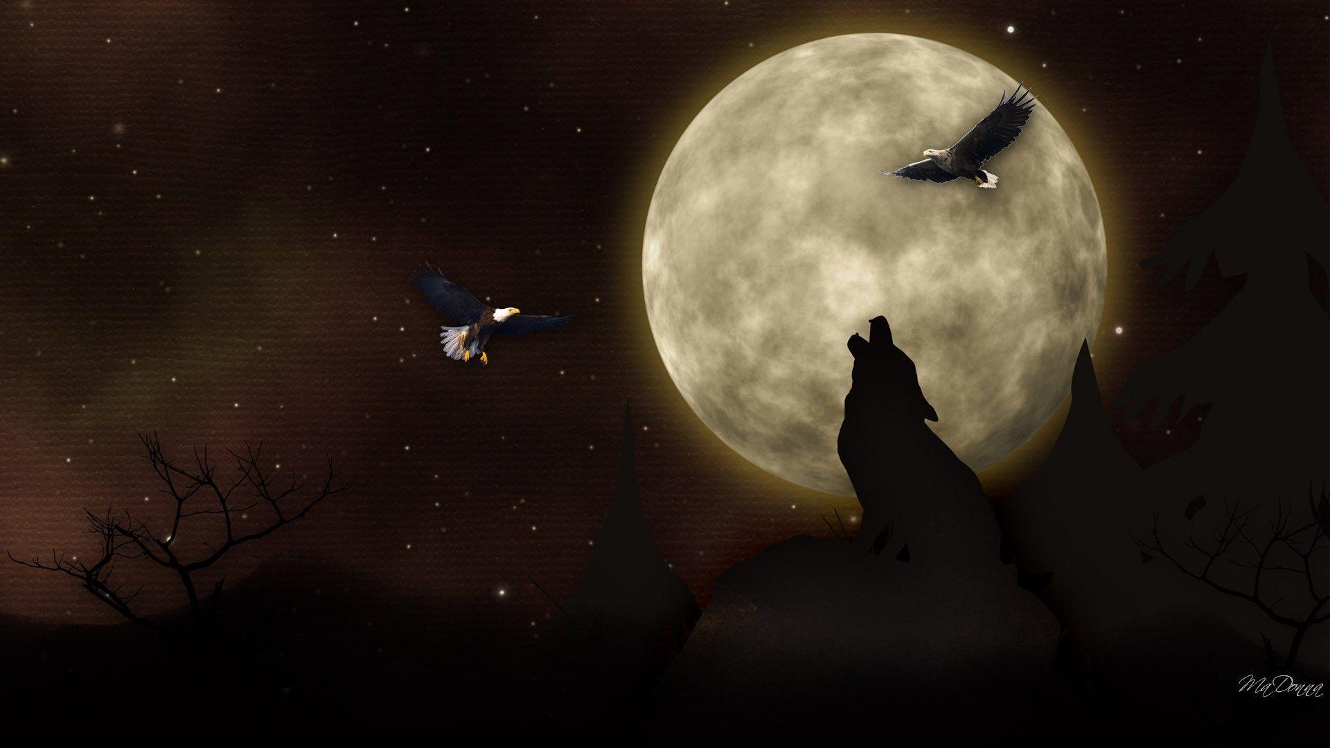 Simply: Shadow of the moon native american howling