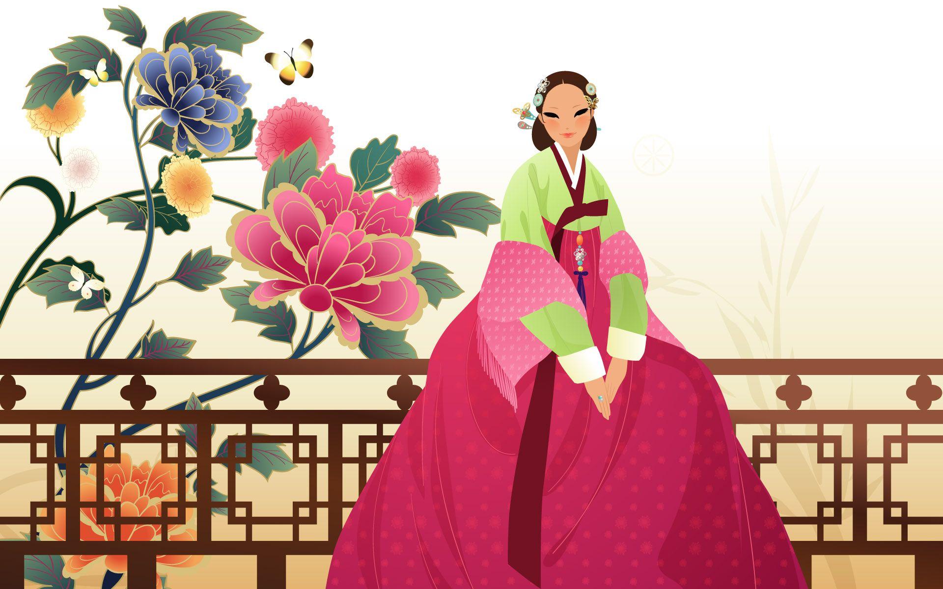 Korean women Wallpaper 6639 Women Cartoon