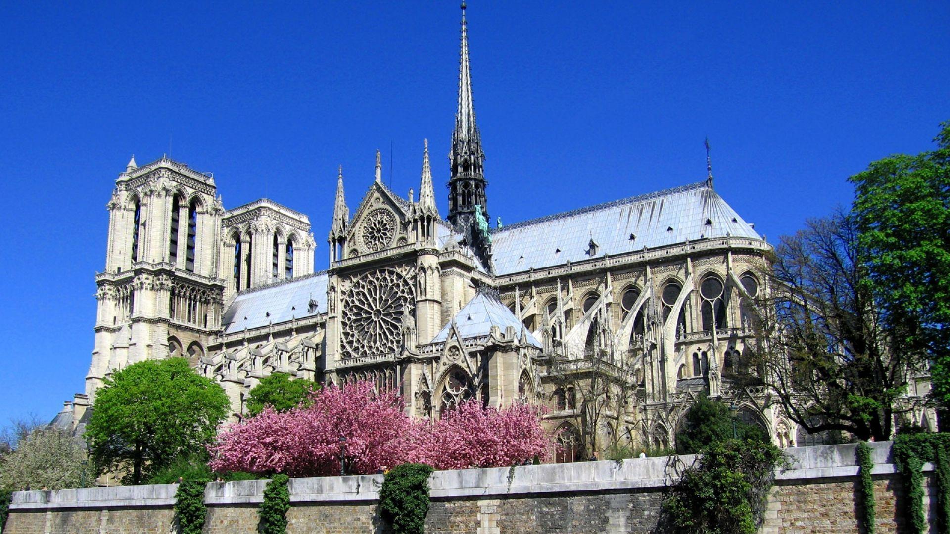 Download Wallpaper 1920x1080 Notre Dame De Paris, Cathedral, Paris