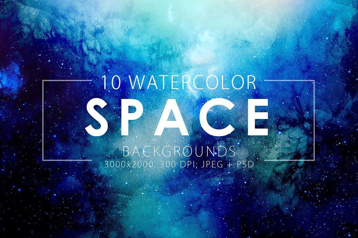 50% OFF Space Watercolor Background Textures Creative Market