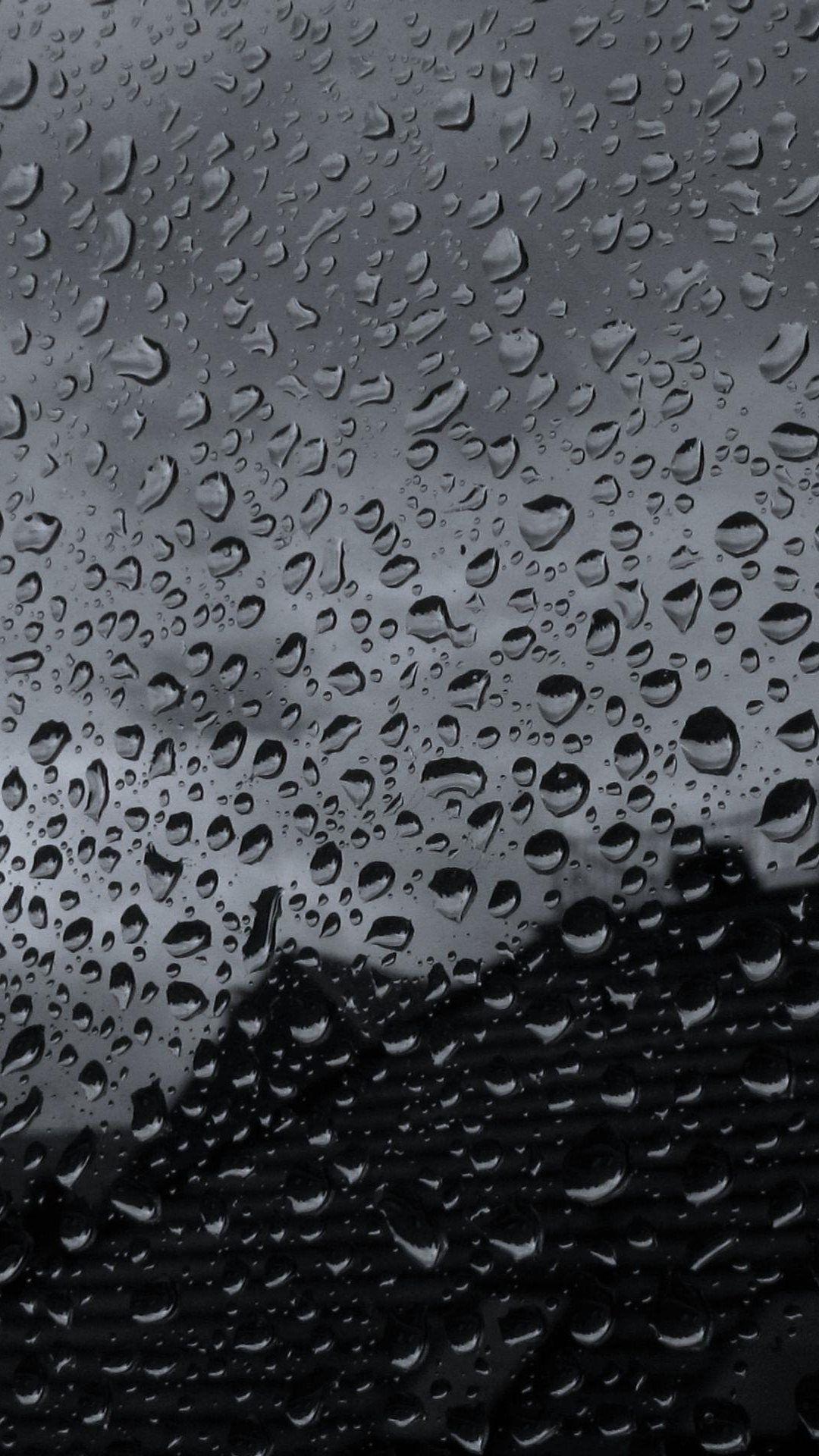 Drops On Glass Black And White Android Wallpaper free download