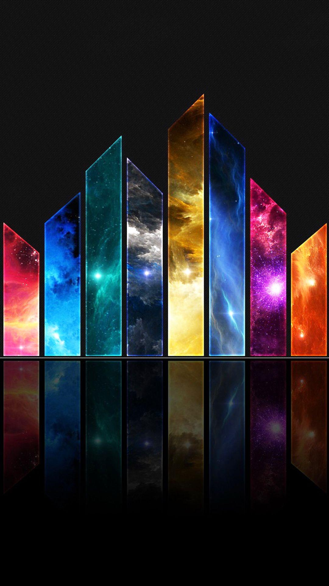 Abstract Glass Shards Universe Space Colors Android Wallpaper free