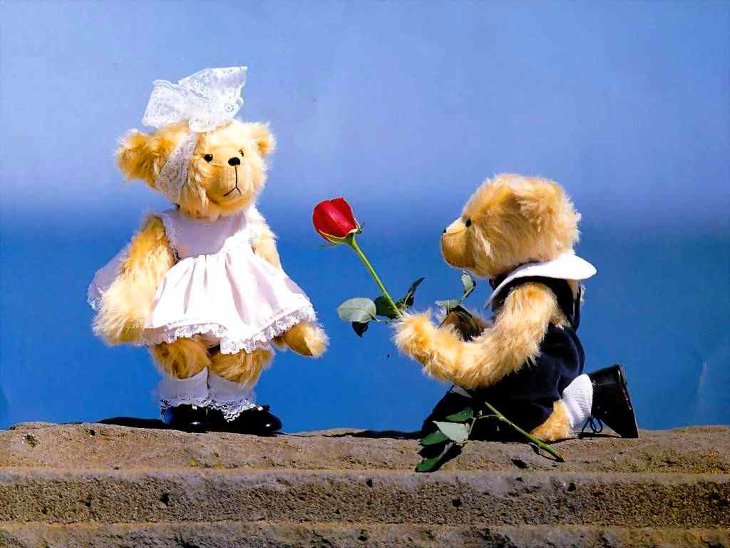 Romance Tender Teddy Bears Wallpaper HD Free Download