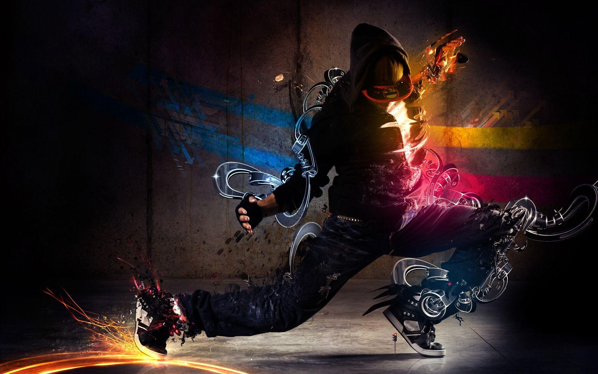 Krumping, B Boy, Hip Hop, Dance, Breakdancing, Dancing, Neon Lamp