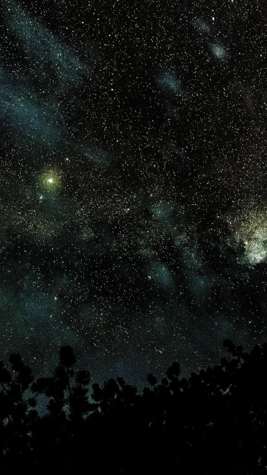 Space Star Night Sky Fall Nature Wood Dark Blue #iPhone