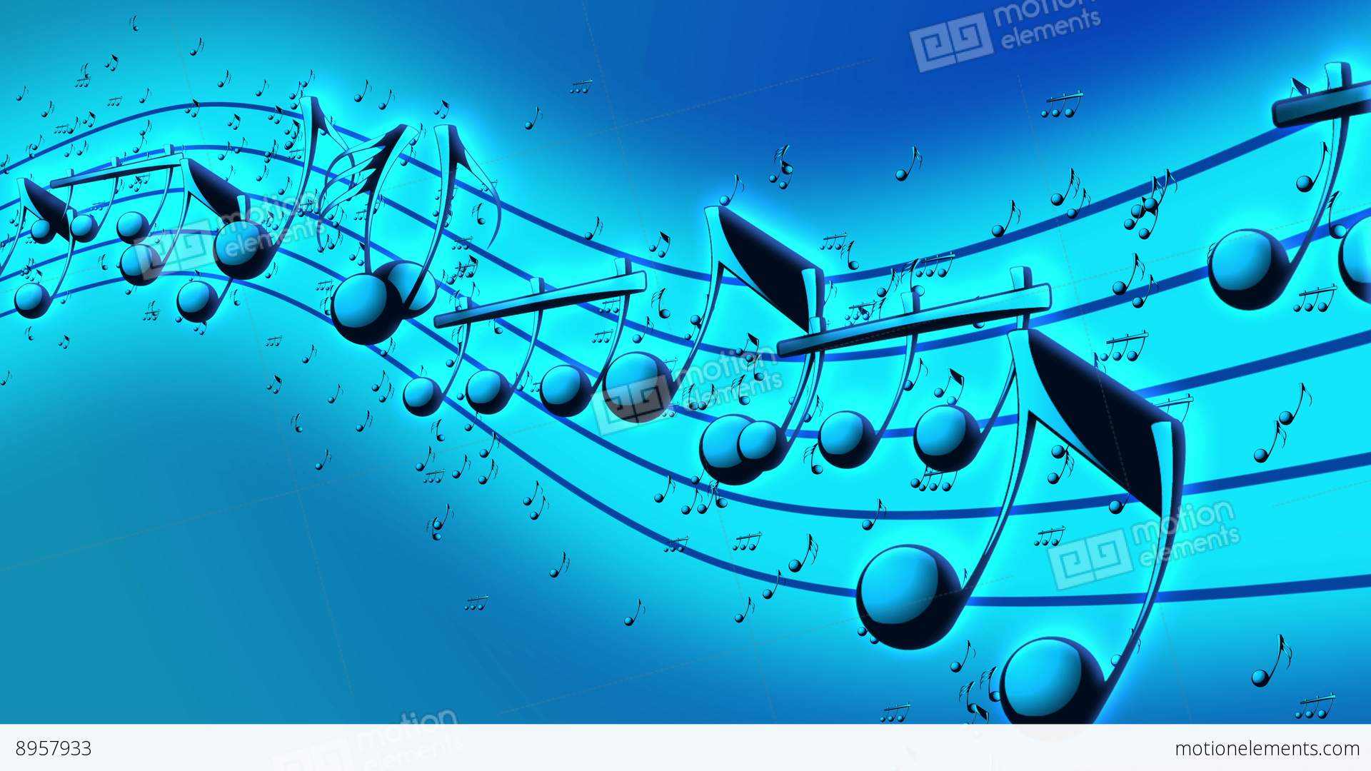 Animated Background With Musical Notes Stock video footage
