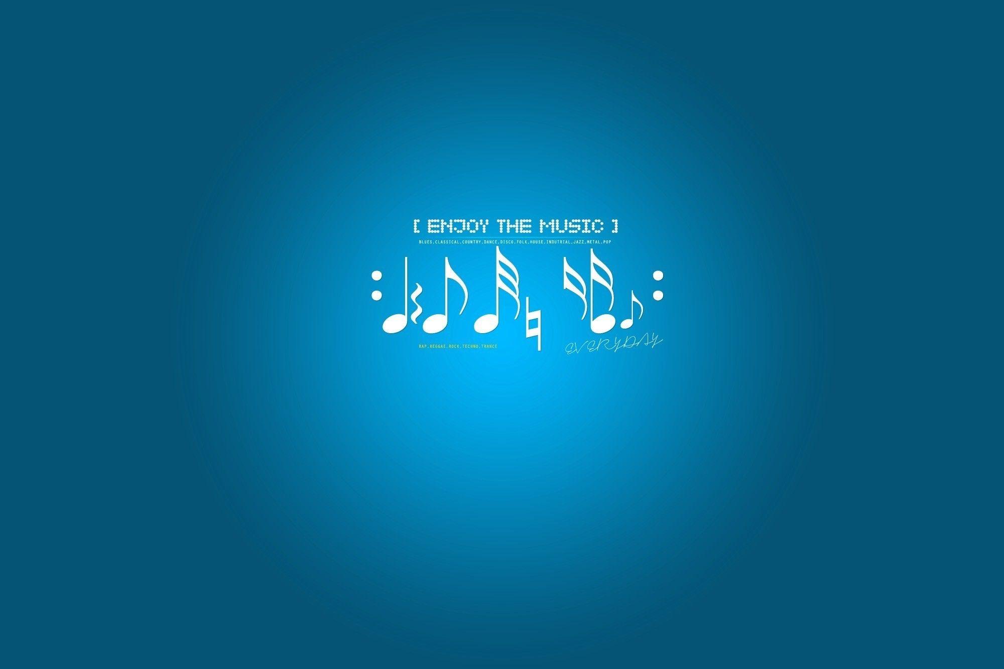 Blue background music notes wallpaper. PC