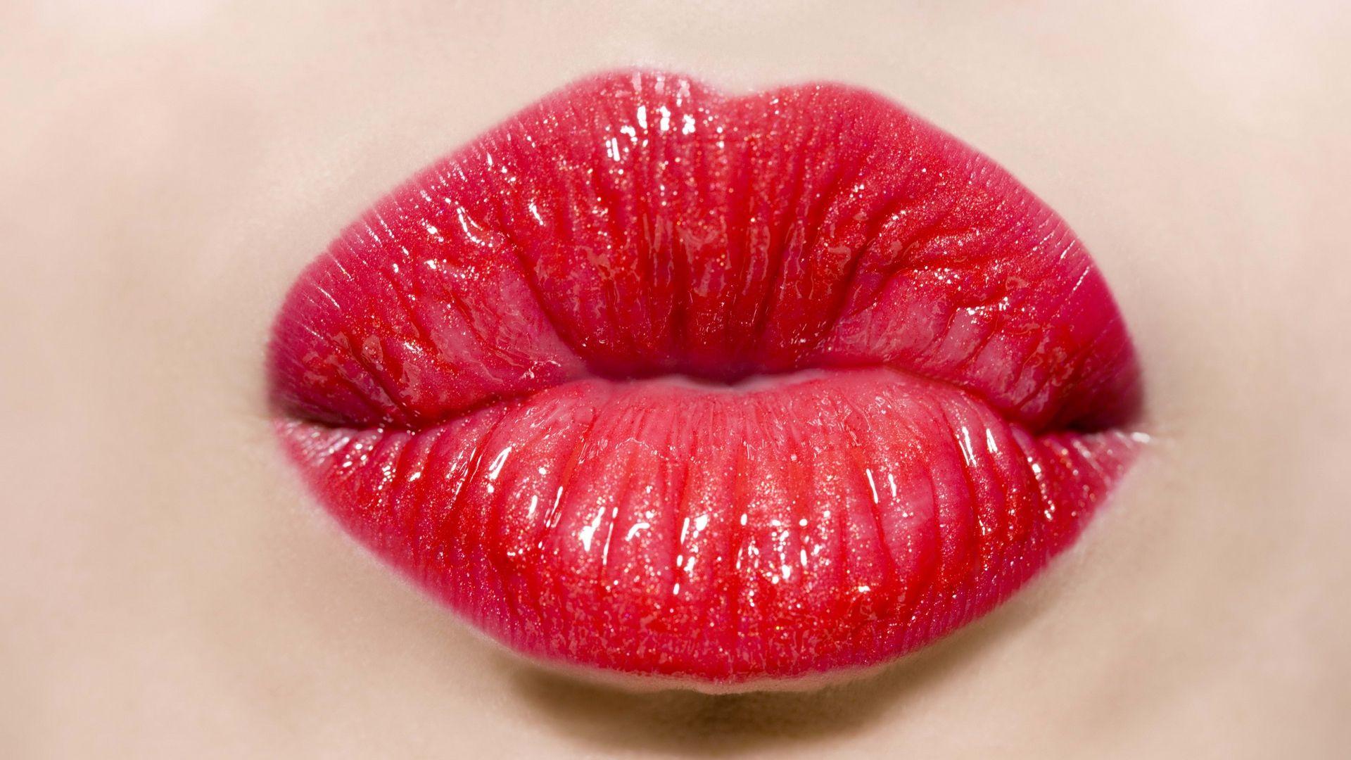 Download Wallpaper 1920x1080 Lips, Kiss, Girl, Lipstick, Close Up