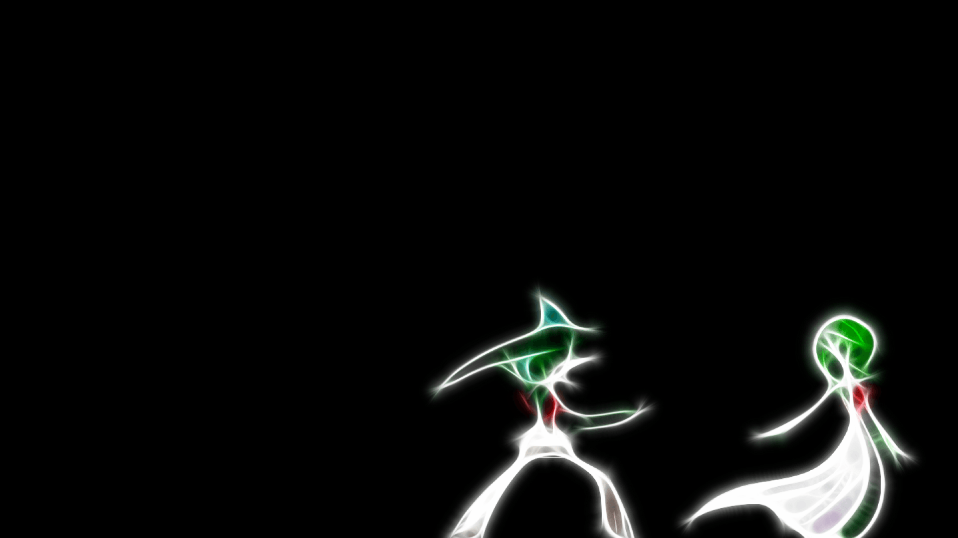 ScreenHeaven: Gallade Gardevoir Pokemon black background desktop