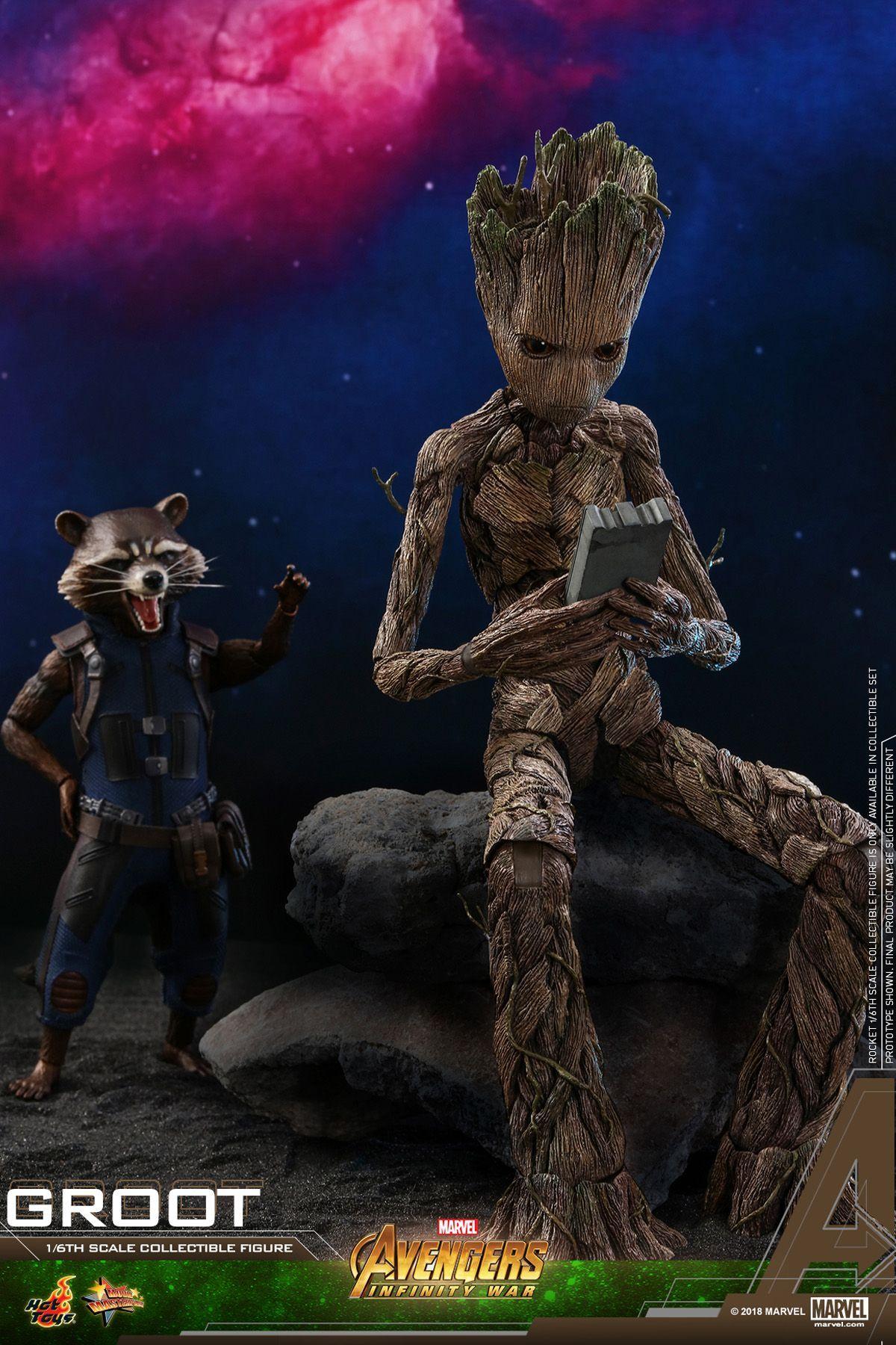 Teenage Groot and Rocket Hot Toys Revealed. Marvel Comics