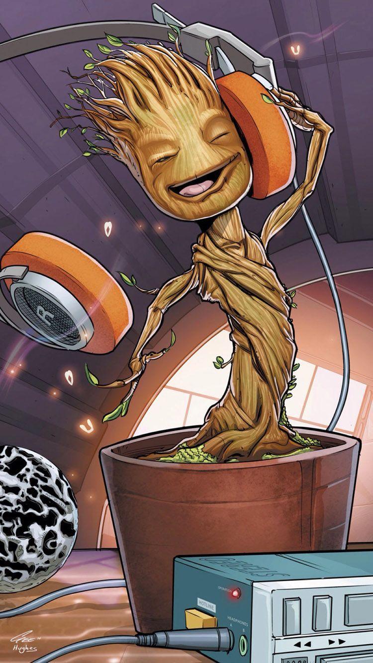 Baby Groot. Oh yeah! of the Galaxy iPhone wallpaper