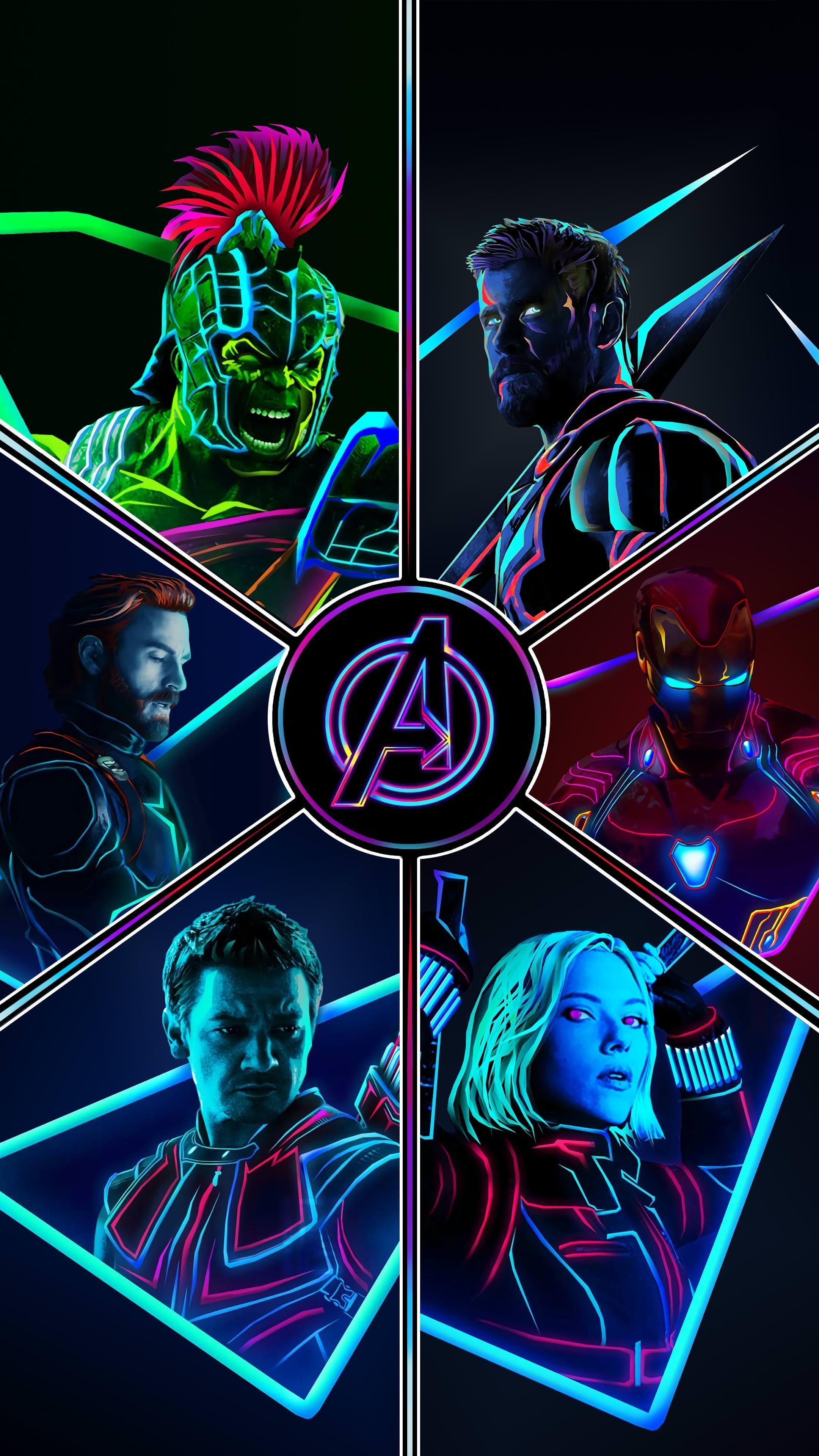The latest neon post of the Original 6 sparked a lot of requests for wallpaper. I made som. Avengers wallpaper, Marvel wallpaper, Marvel superheroes