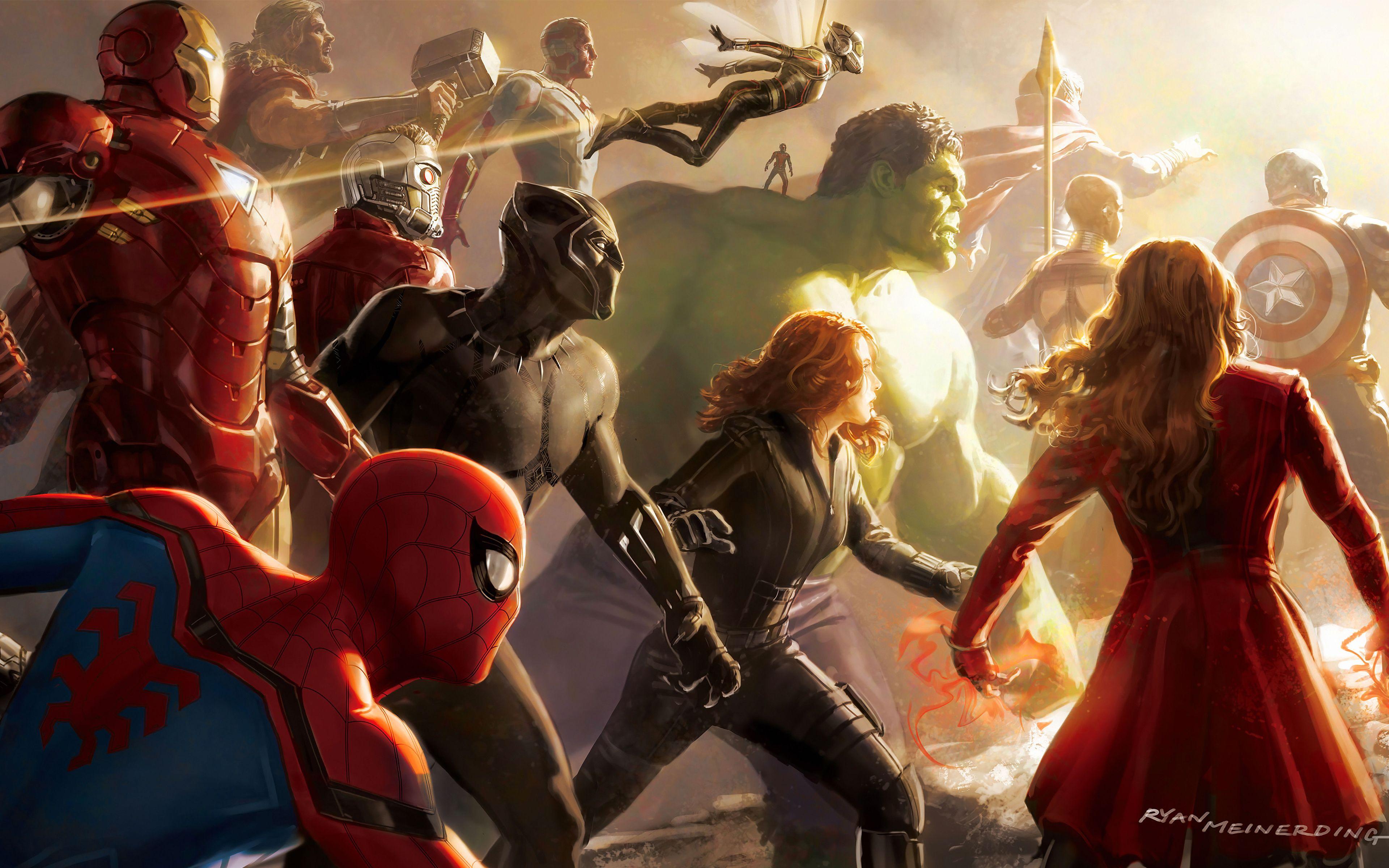 Avengers Infinity War Artwork 4K 8K. HD Wallpaper Download