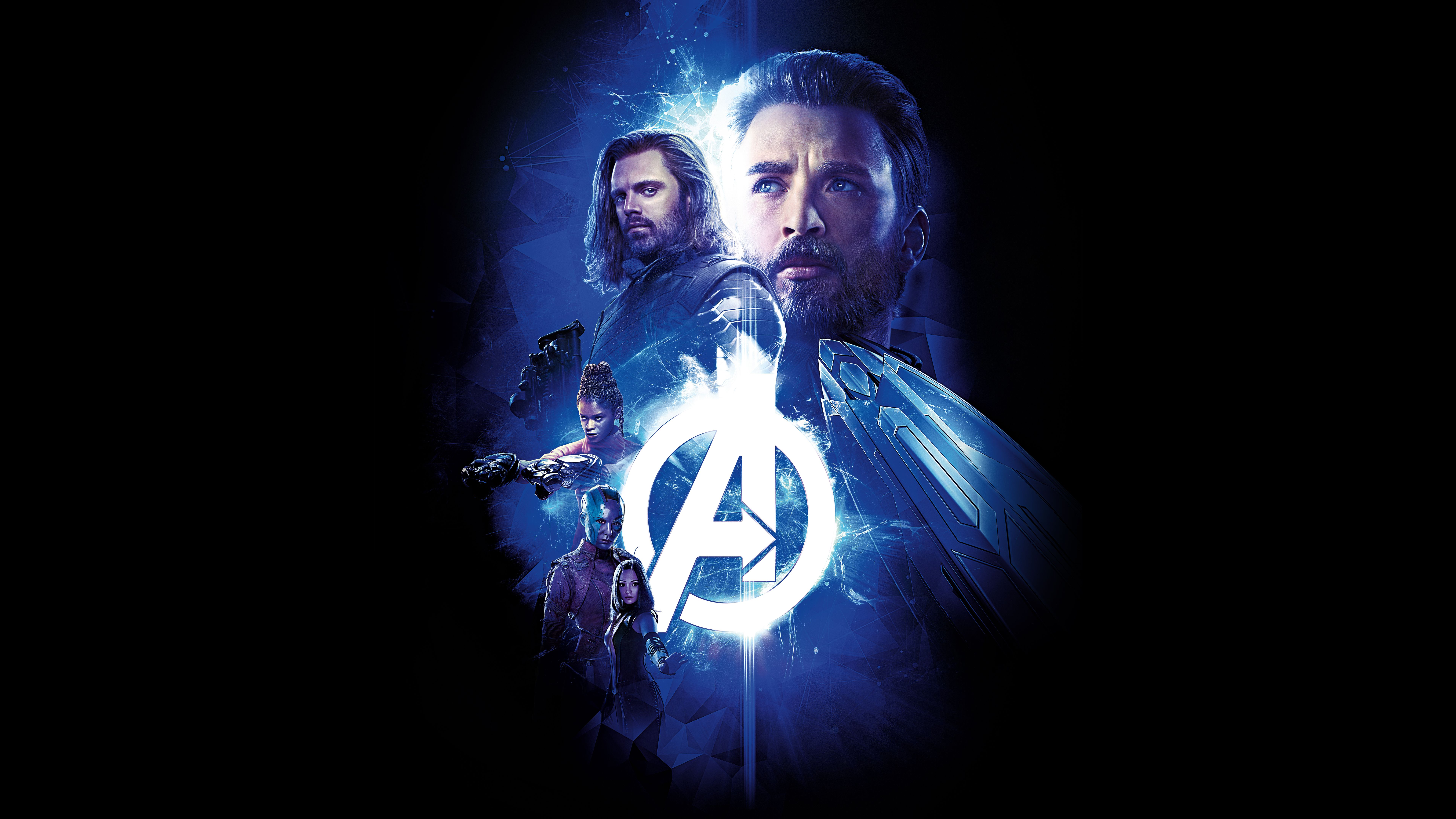 Wallpaper Avengers: Infinity War, Chris Evans, Sebastian Stan, Karen