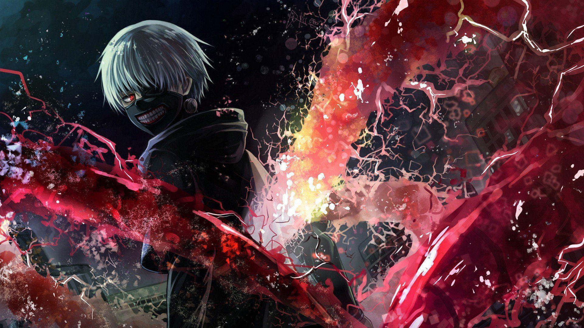 Wallpaper tokyo ghoul, dark, anime boy, artwork desktop wallpaper