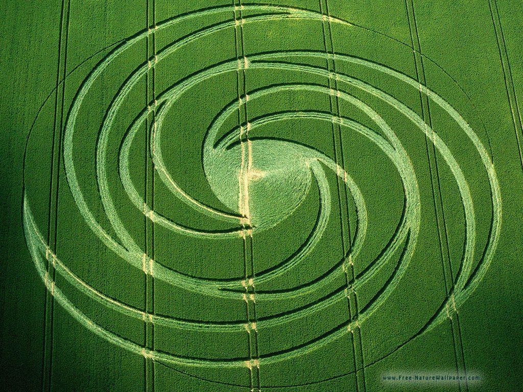Crop circles. Spirals. Crop circles, Land art