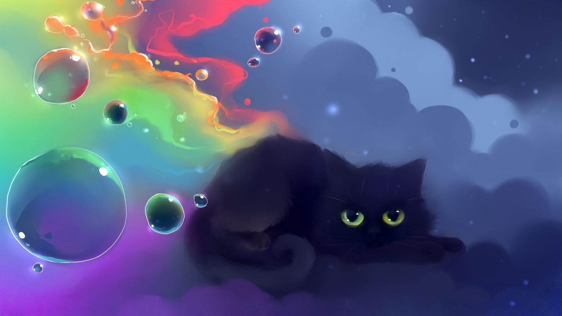 Cute Black Cat Wallpaper. Wallpaper