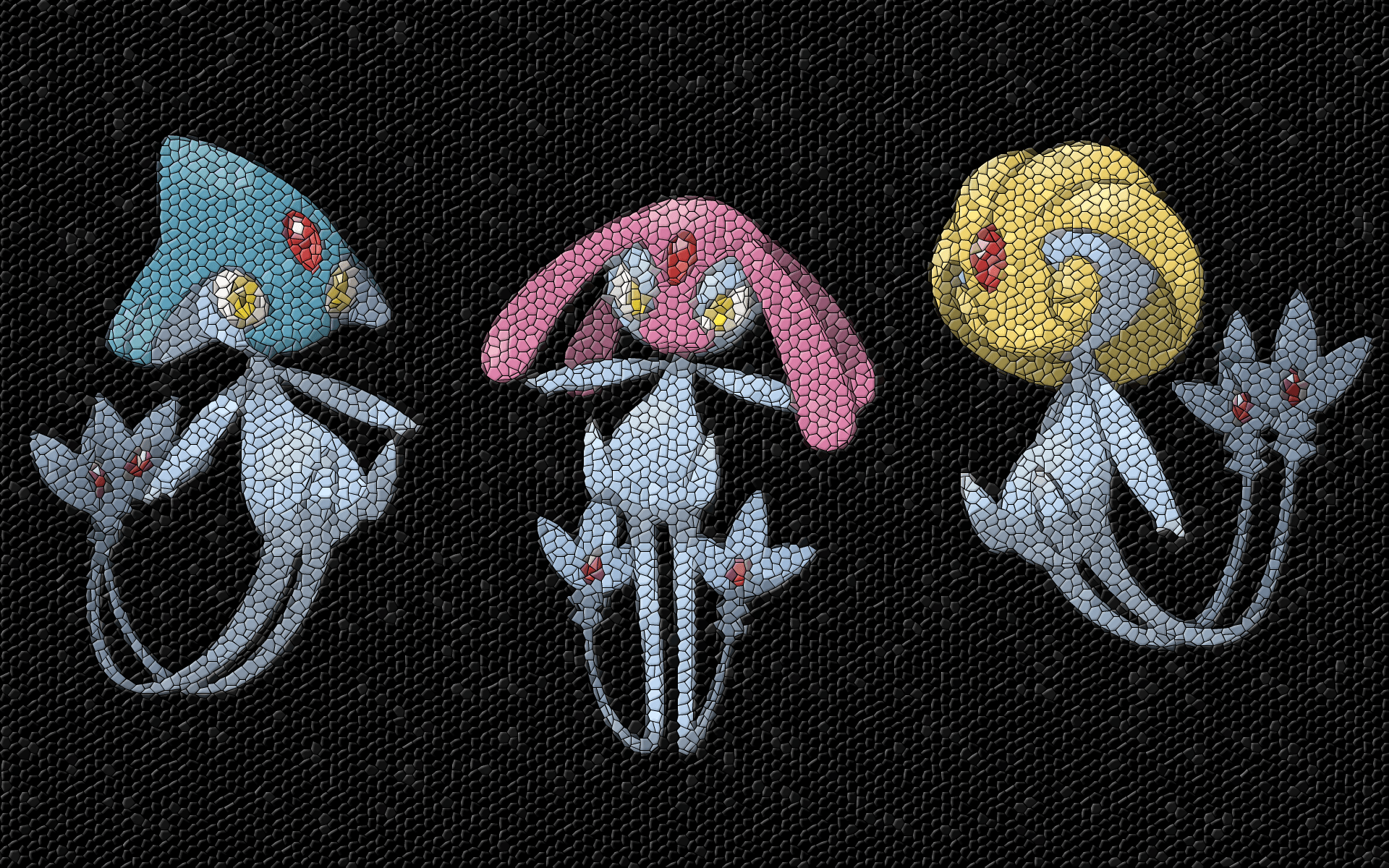 Pokemon, mosaic, Uxie, Azelf, Mesprit Wallpaper
