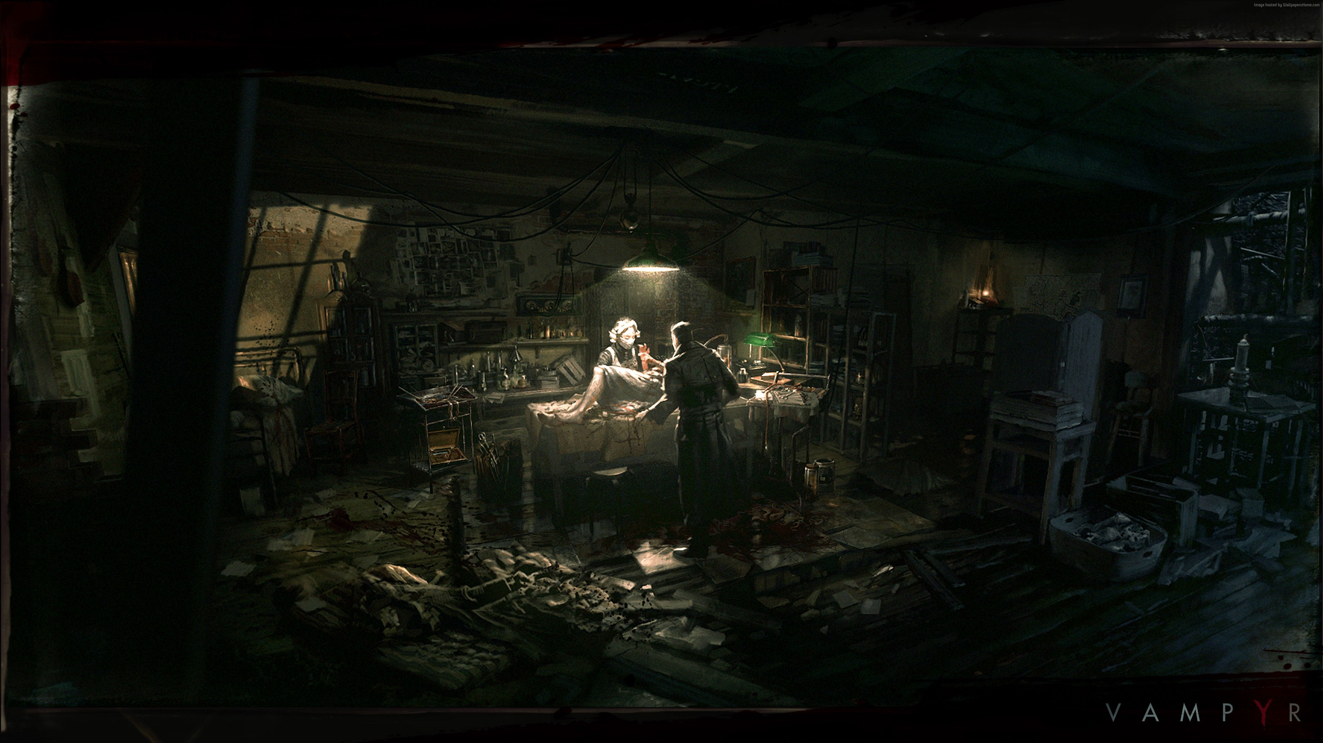 Wallpaper Vampyr, poster, 4K, Games