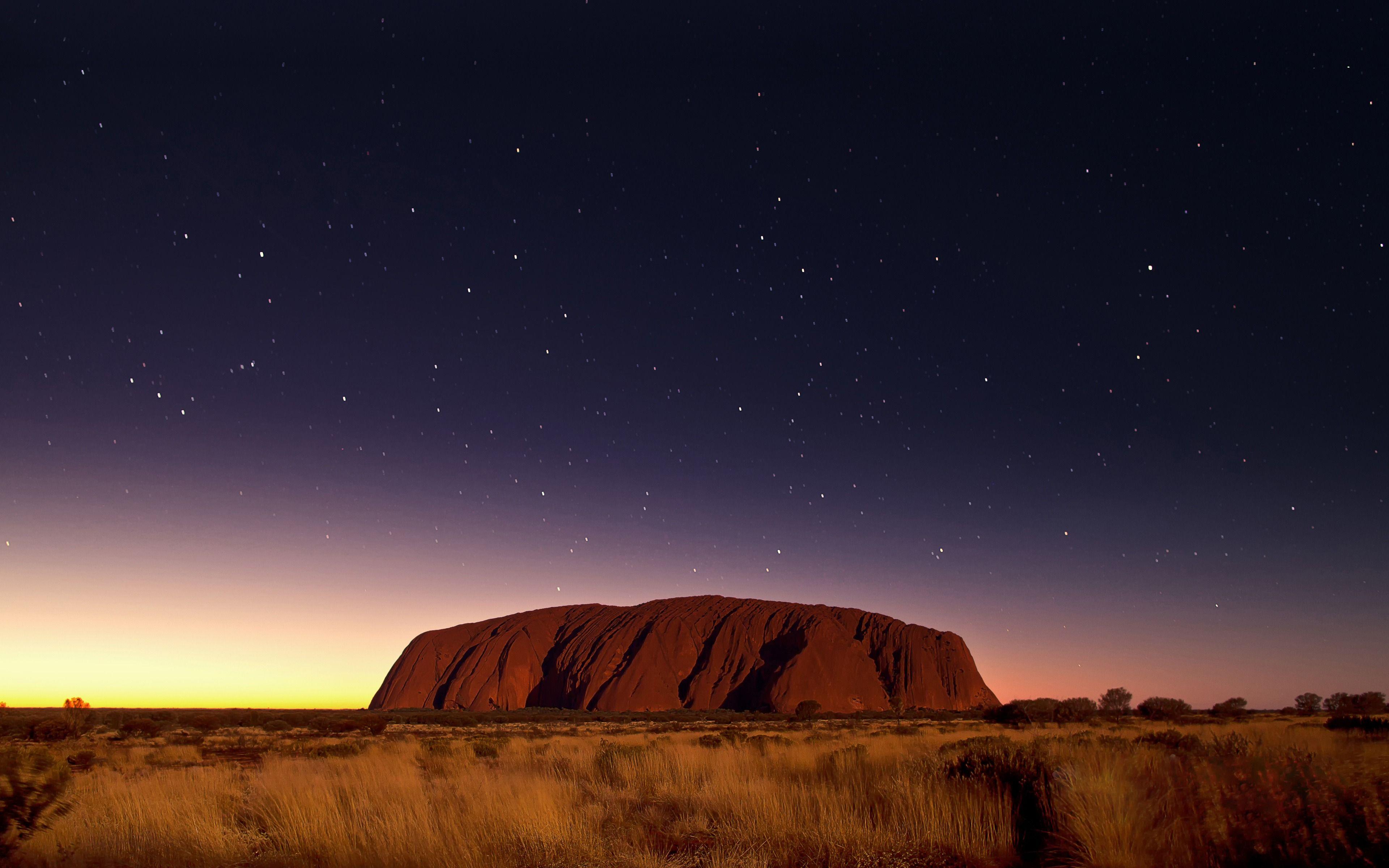 Download wallpaper Ayers Rock, 4k, nightscapes, australian