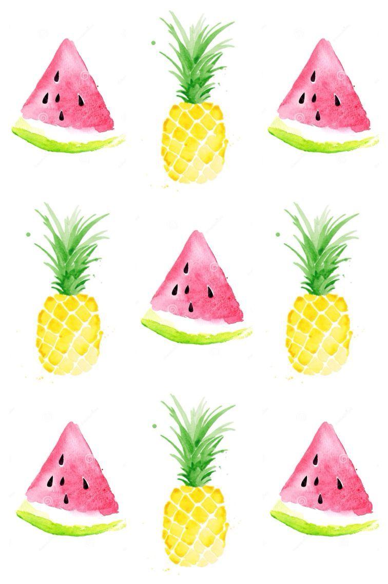 Pineapple & watermelon background. Wallpaper