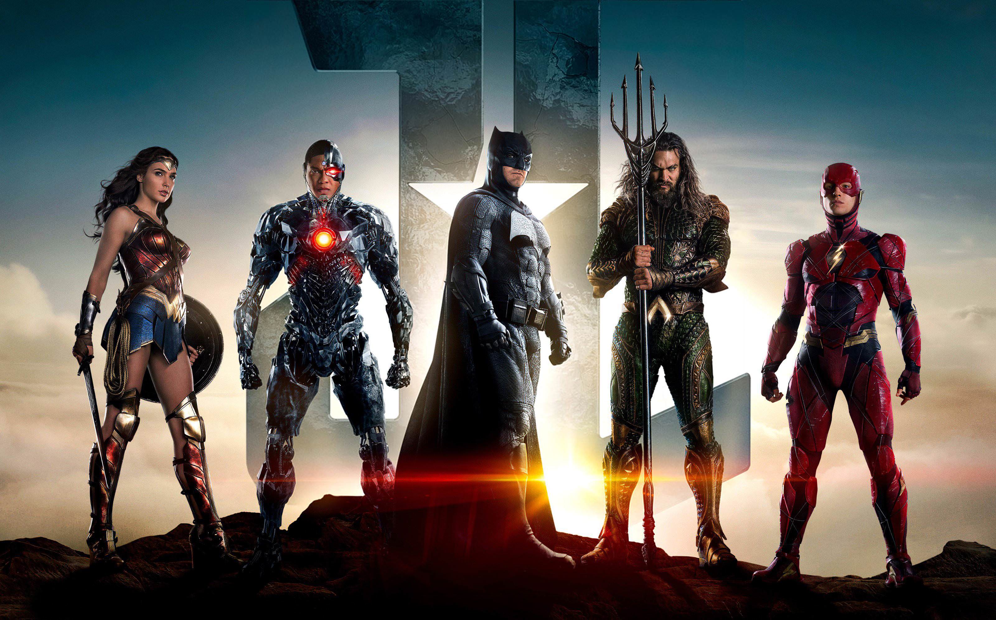 Wallpaper Justice League, Wonder Woman, Batman, Aquaman, The Flash